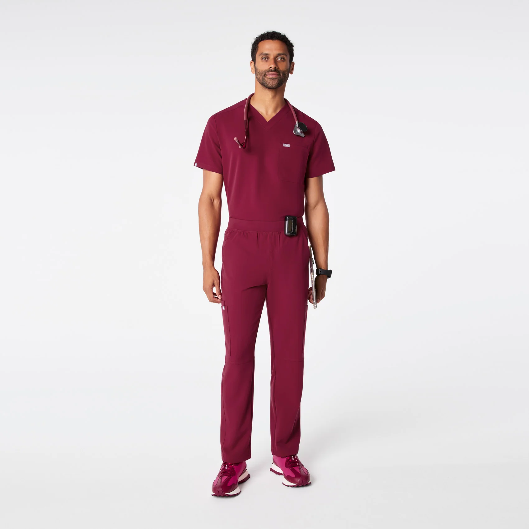men's Deep Cranberry Axim - Short Cargo Scrub Pant™ - Image 2
