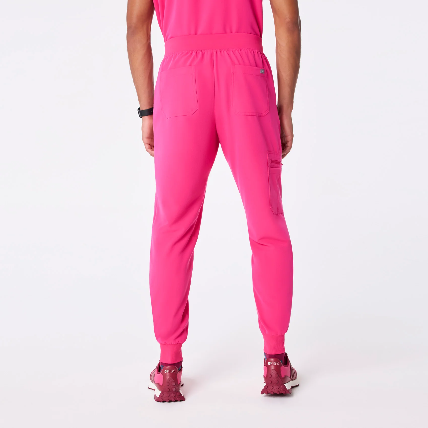 men's Shocking Pink Brey Tall Jogger - Scrub Pant - Image 4