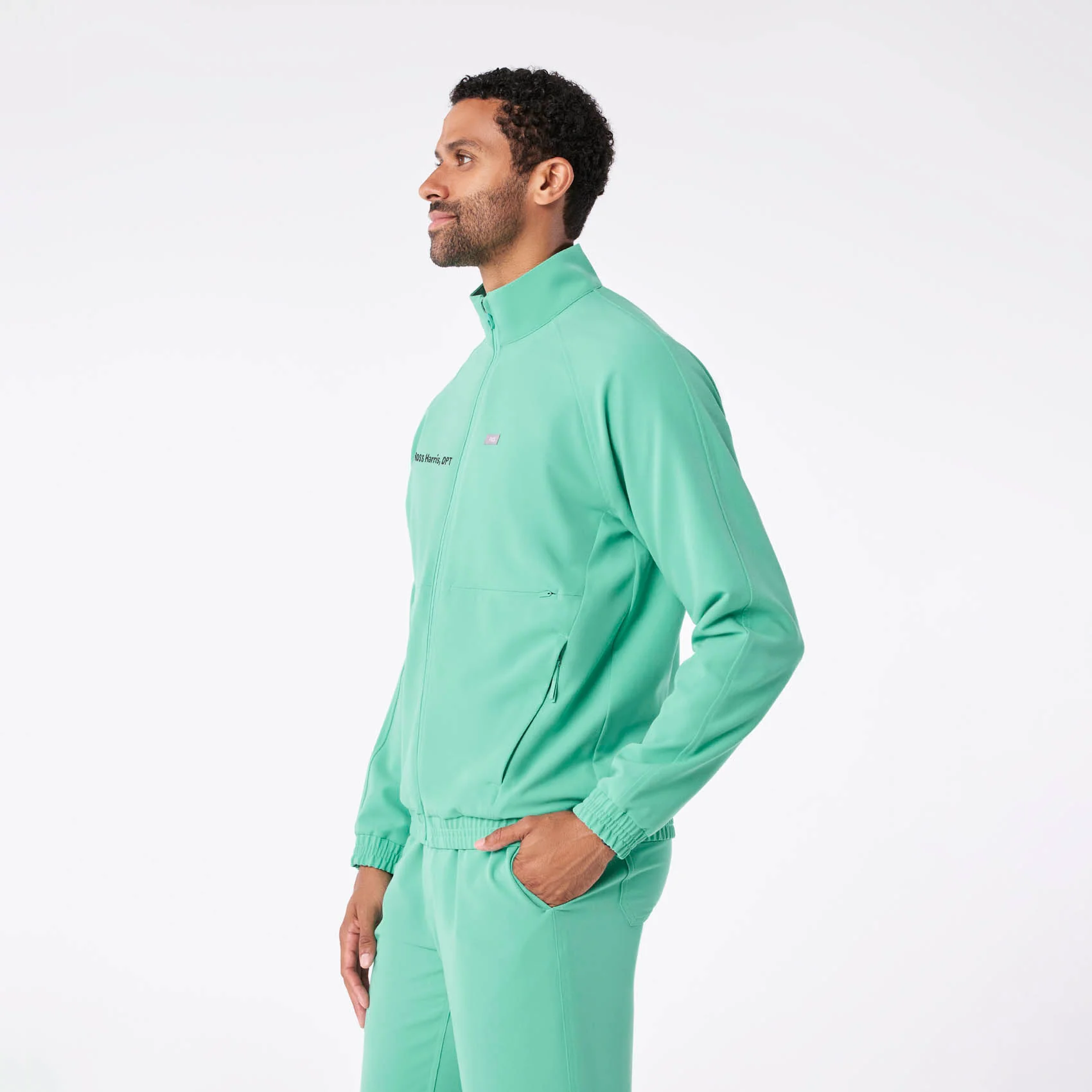 men's Surgical Green Cobaki - Scrub Jacket - Image 3