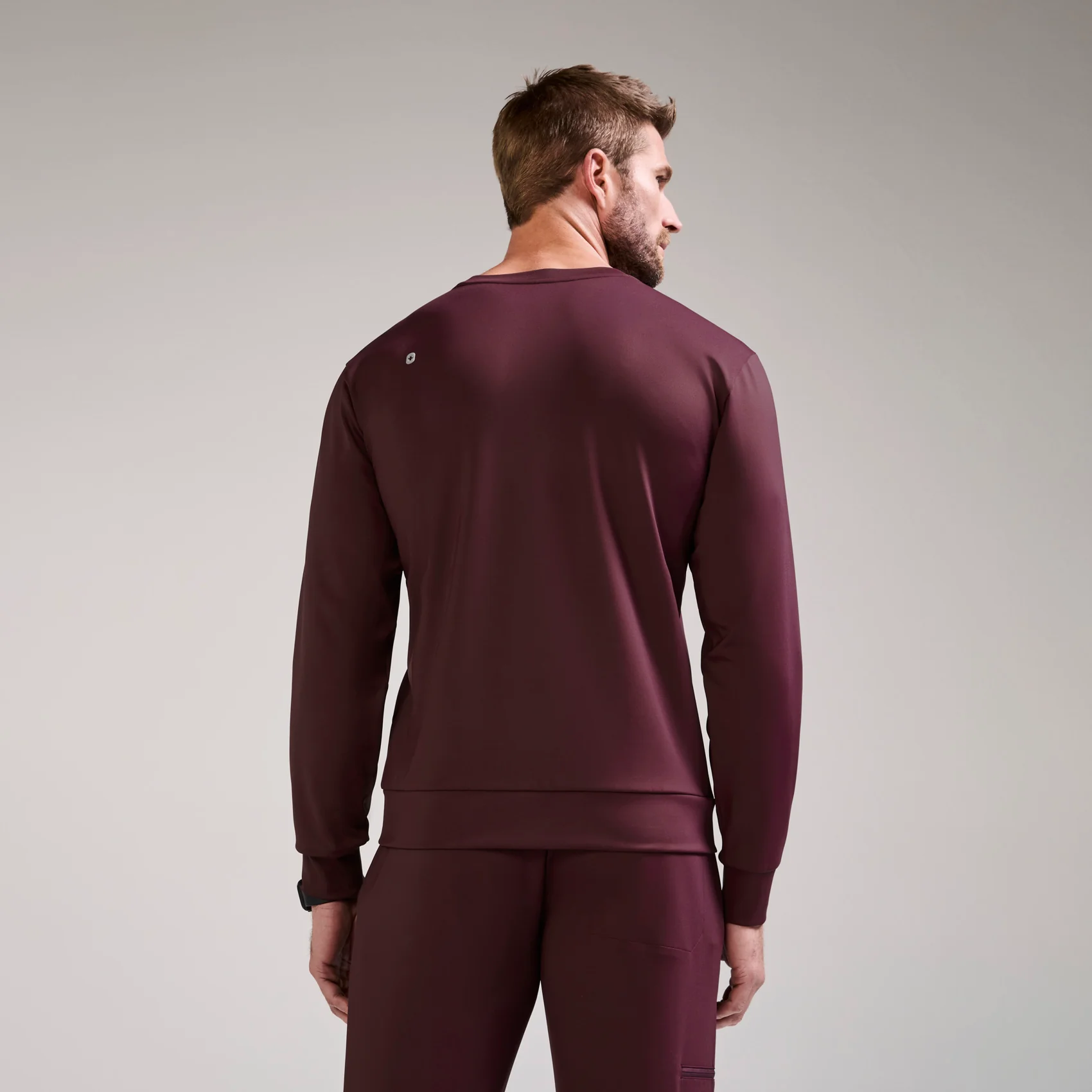men's Burgundy Destin FORMx - Crewneck Scrub Top™ - Image 4