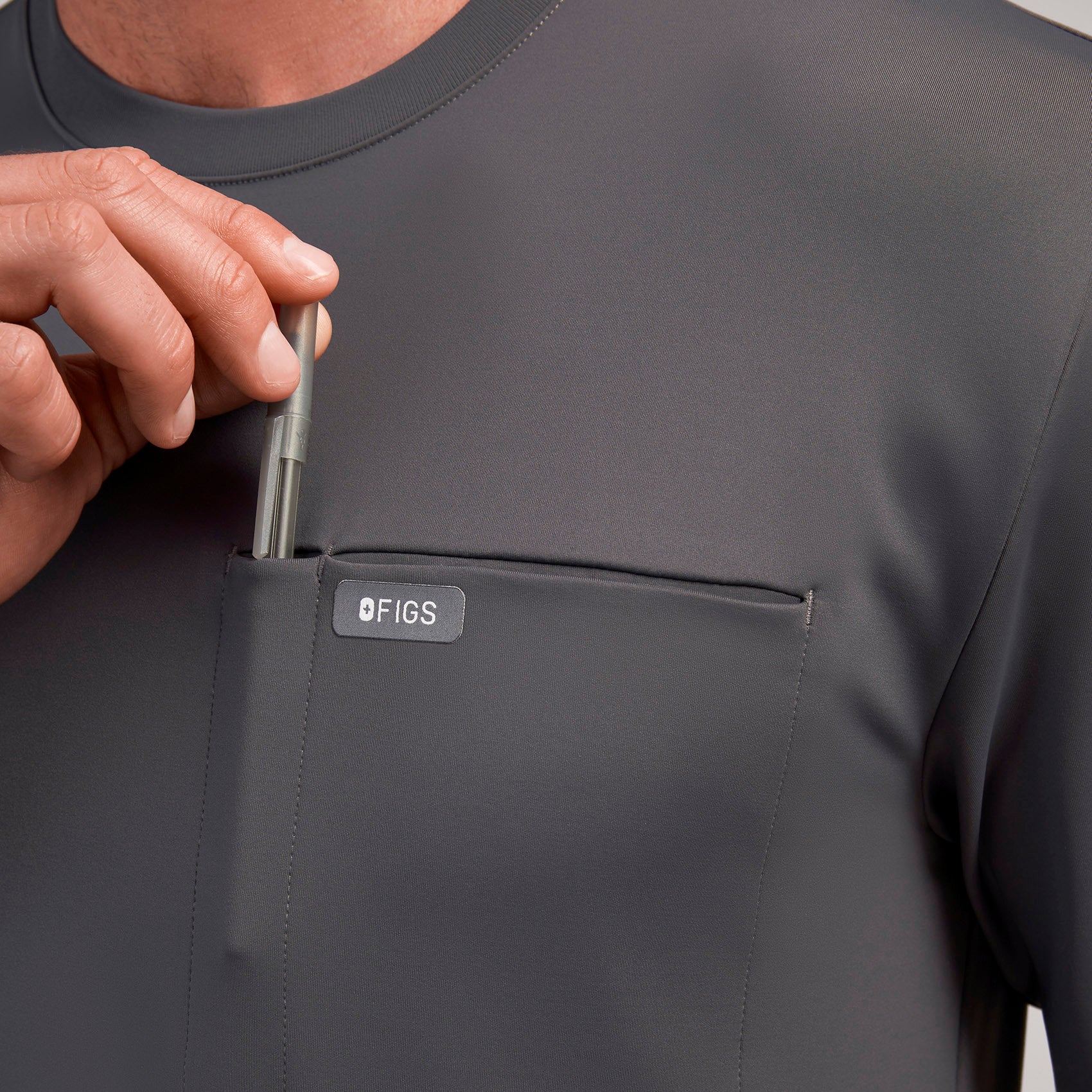 men's Charcoal Destin FORMx Crewneck - Scrub Top™ - Image 7