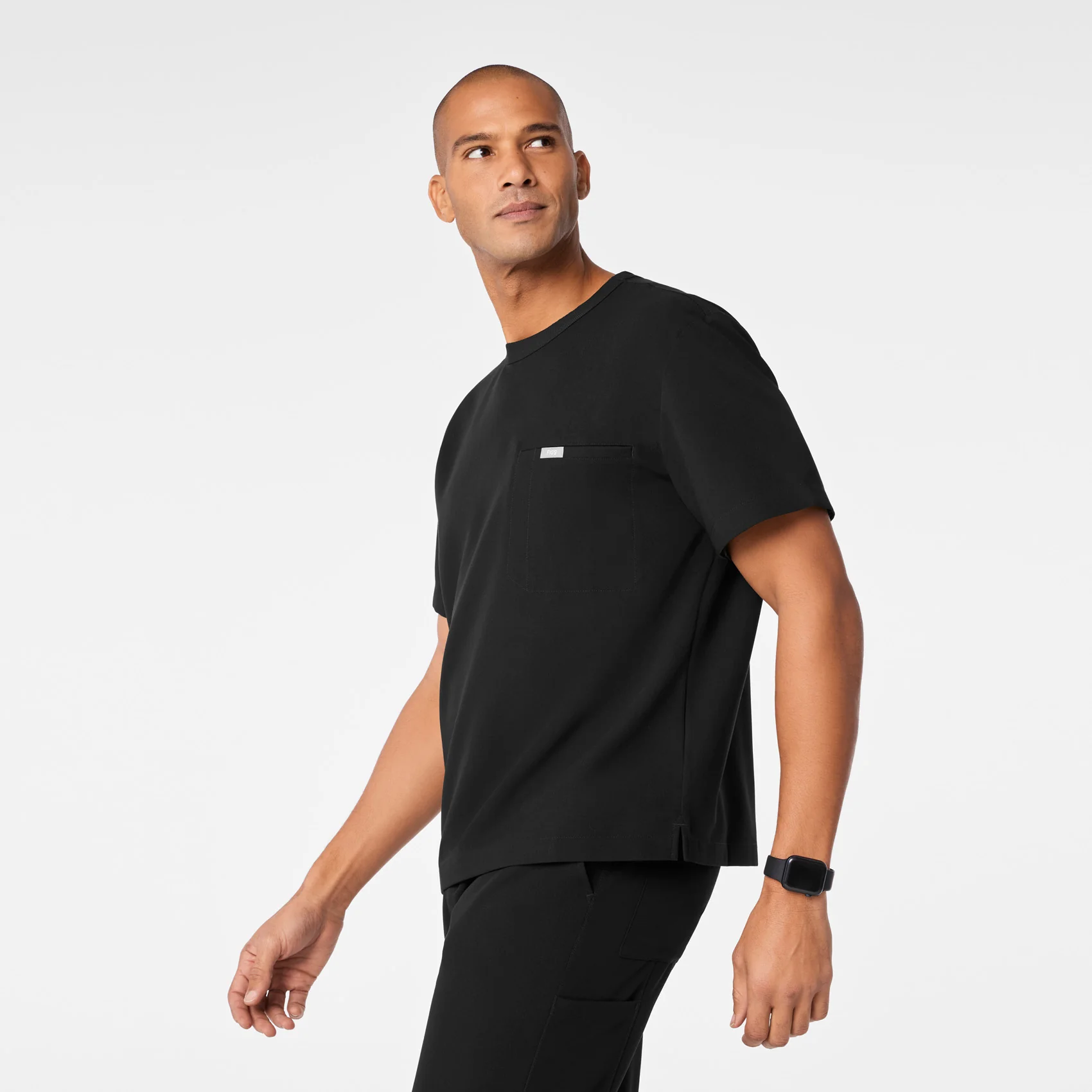 men's Black Easton Relaxed - Crewneck Scrub Top - Image 3