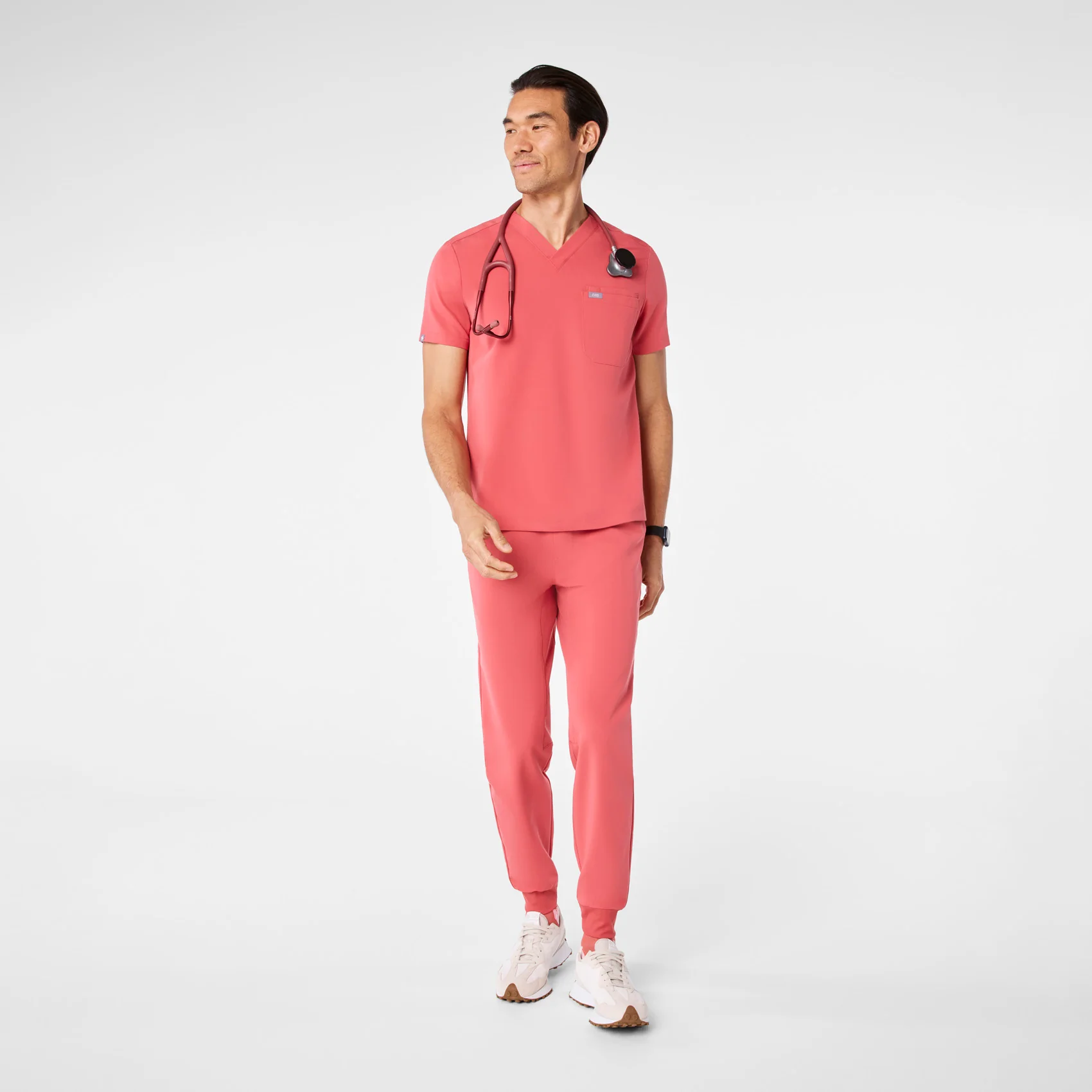 men's Pulmonary Pink Leon - Three-Pocket Scrub Top™ - Image 2