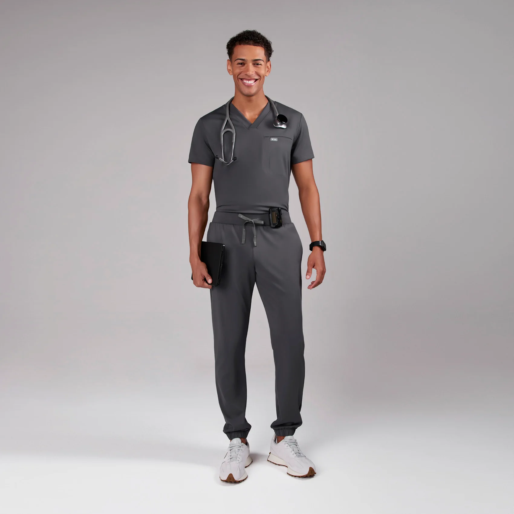 men's Charcoal Forster FORMx Jogger - Short Scrub Pant™ - Image 2