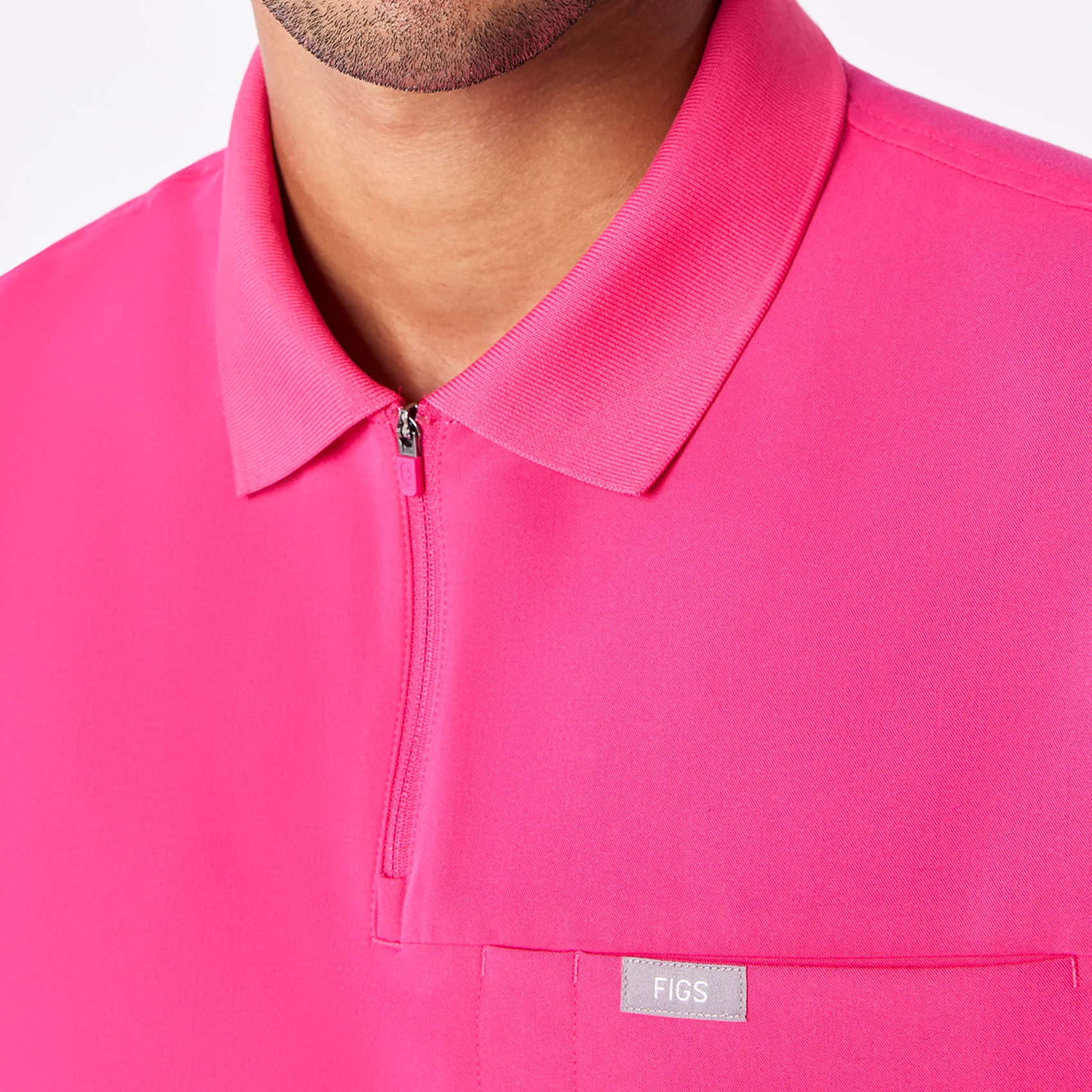 men's Shocking Pink Jasper Polo - Scrub Top - Image 6