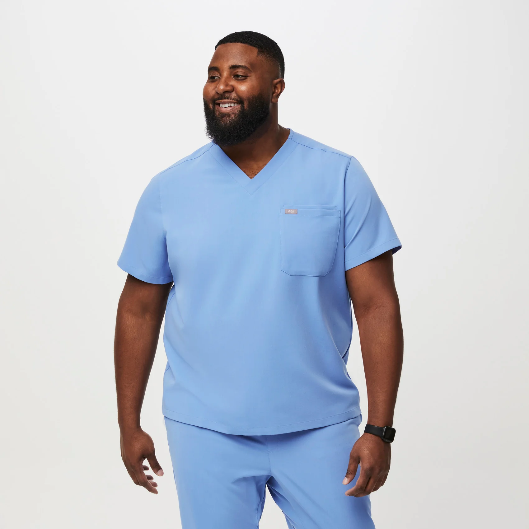 men's Ceil Blue Leon™- Three-Pocket Scrub Top (3XL - 6XL)