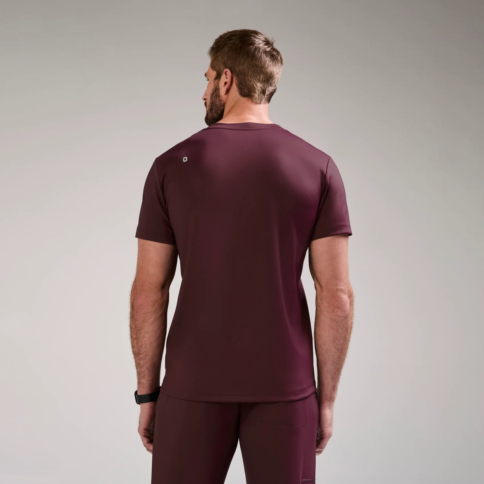 men's Burgundy Logan FORMx Slim V-Neck - Scrub Top™ - Image 4