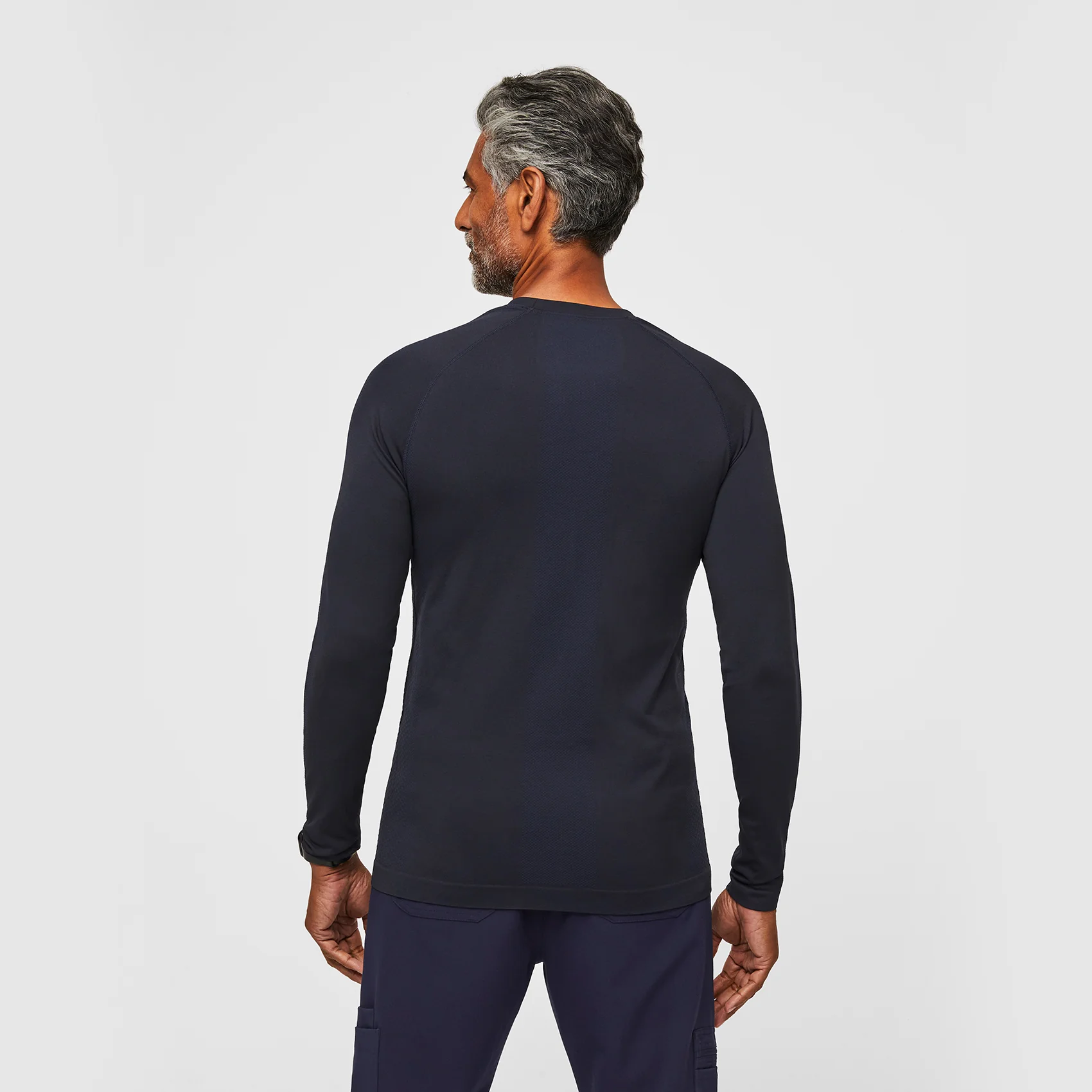 men's Navy Makato Seamless - Longsleeve Underscrub - Image 3