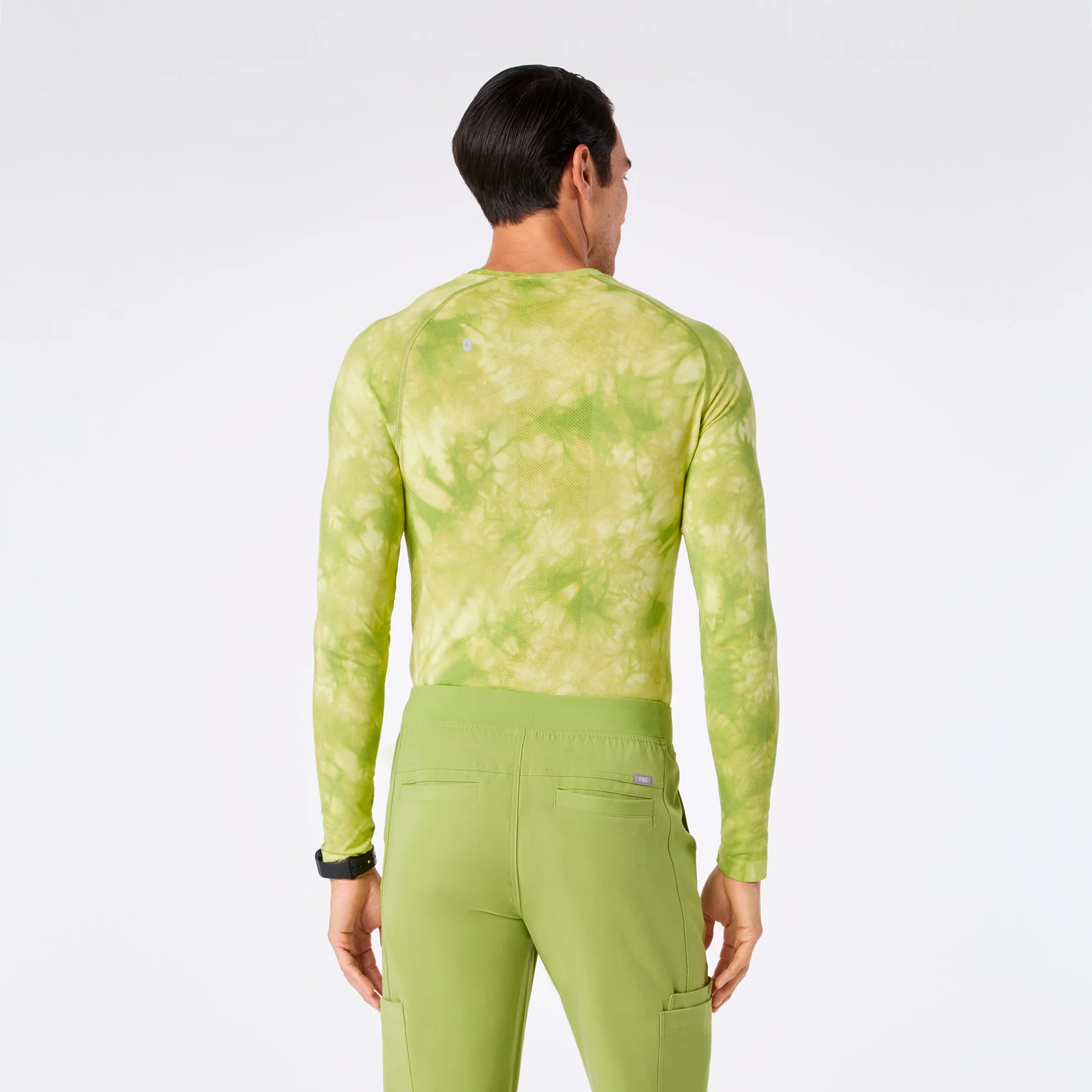 men's Tie Dye Matcha Makato Seamless - Longsleeve Underscrub - Image 4