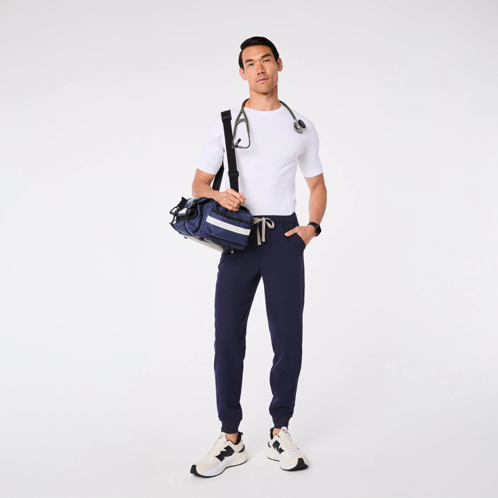 men's White Makato Seamless - Shortsleeve Underscrub - Image 2