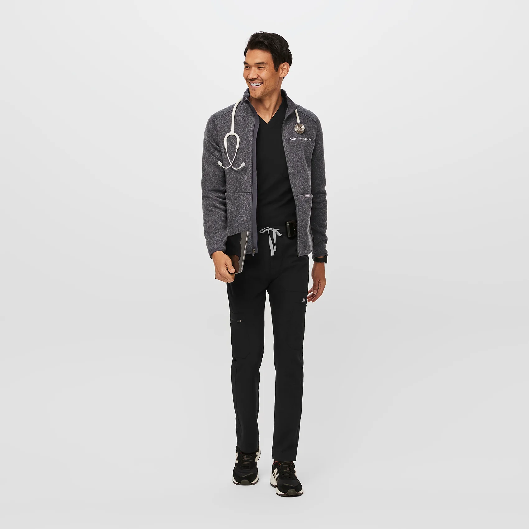 men's Heather Dark Charcoal On-Shift™ - Sweater Knit Jacket - Image 2