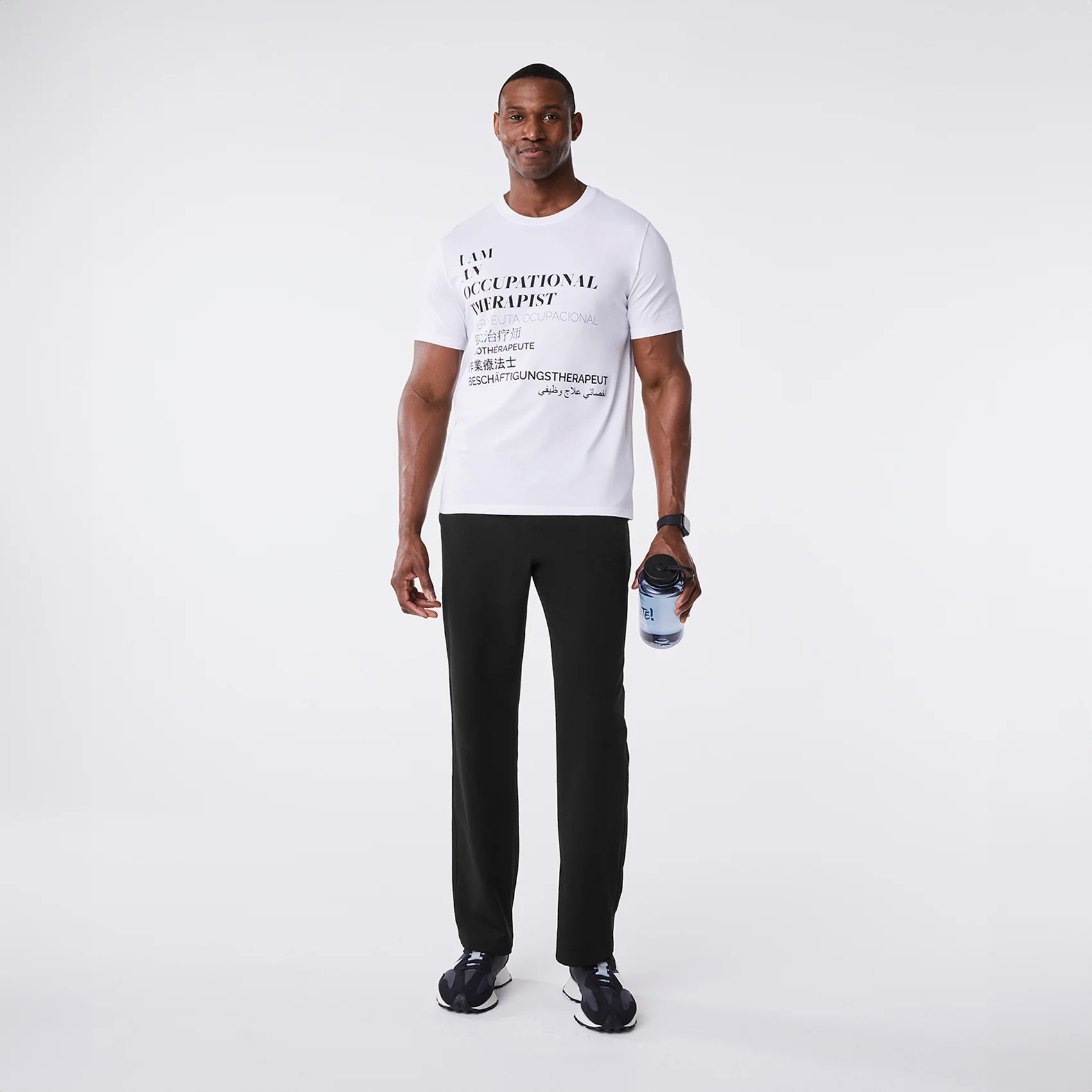 men's White Occupational Therapist Supersoft - Shortsleeve Underscrub - Image 2