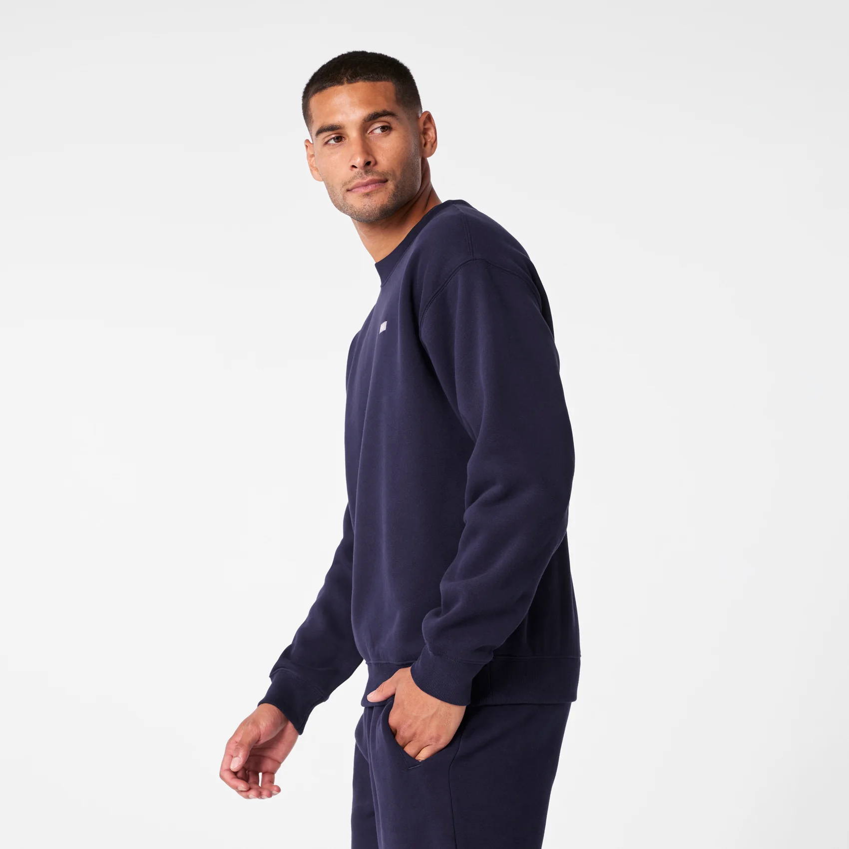men's Navy Off-Shift Relaxed - Crewneck Sweatshirt™ - Image 3