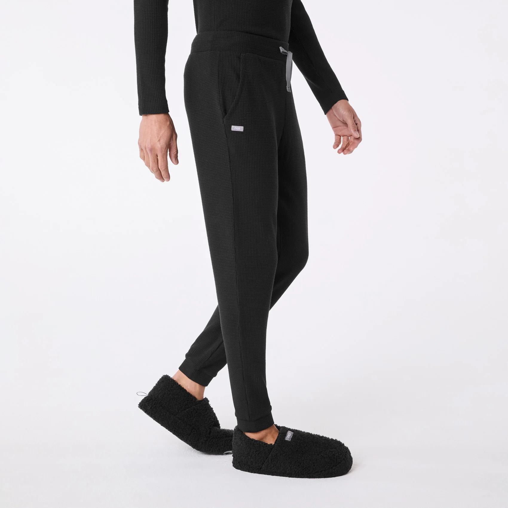 men's Black Off-Shift Waffle - Jogger Sweatpant™ - Image 3