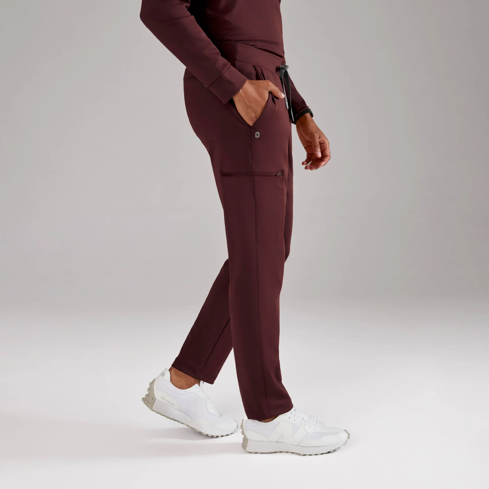 men's Burgundy Pierre FORMx Slim Tapered - Tall Scrub Pant™ - Image 3