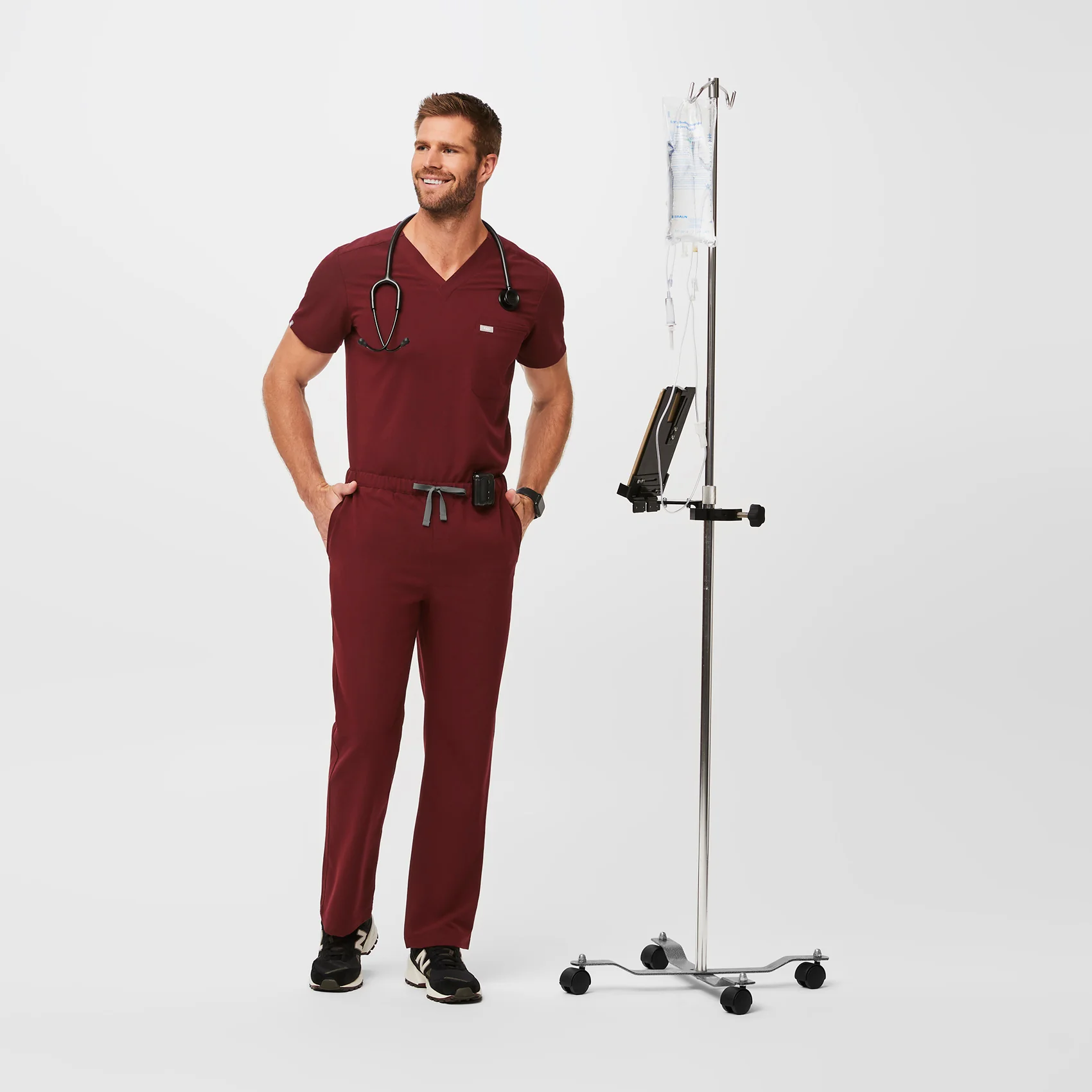 men's Burgundy Pisco™ Basic Scrub Pants (3XL - 6XL) - Image 2