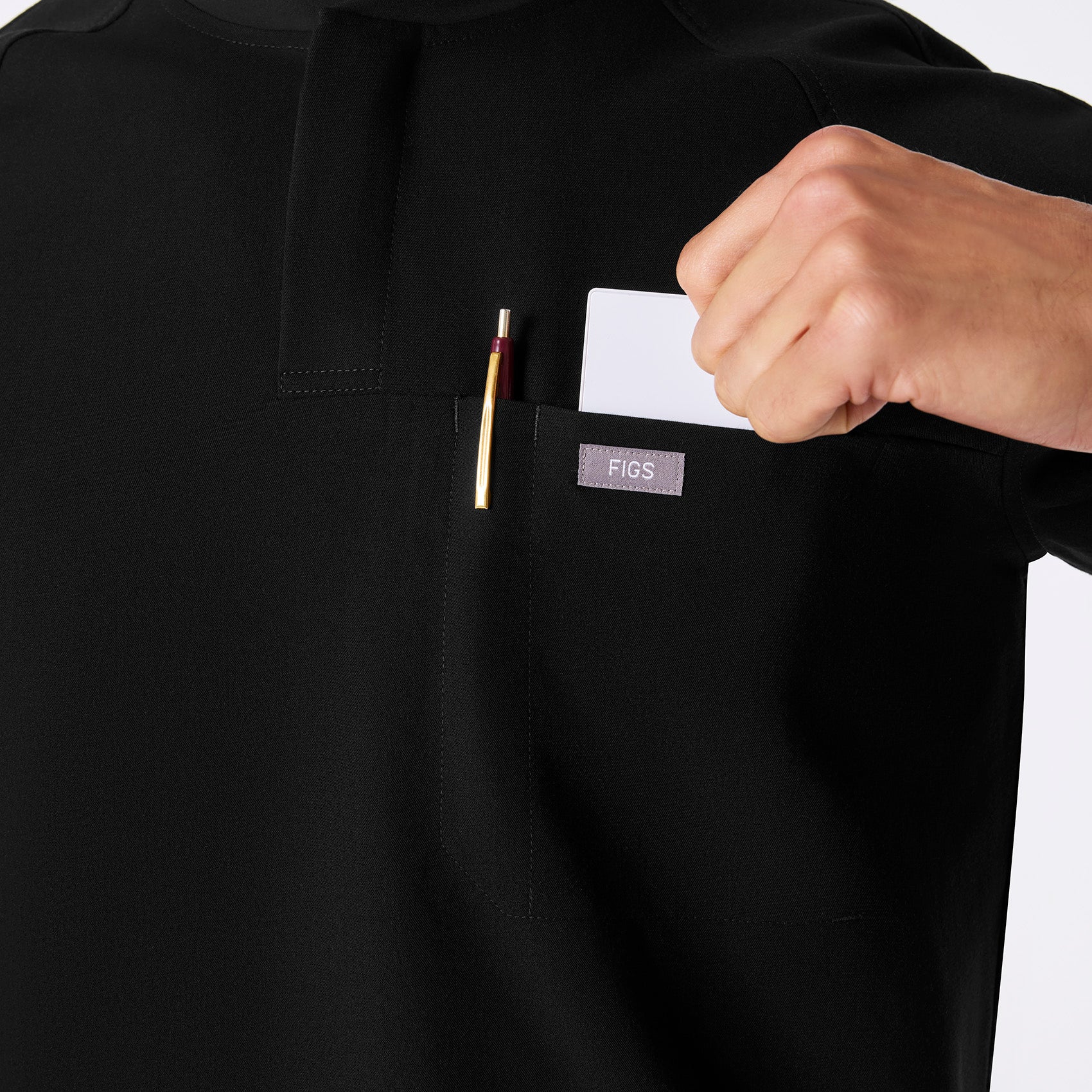men's Black Stratton Henley - Longsleeve Scrub Top - Image 7