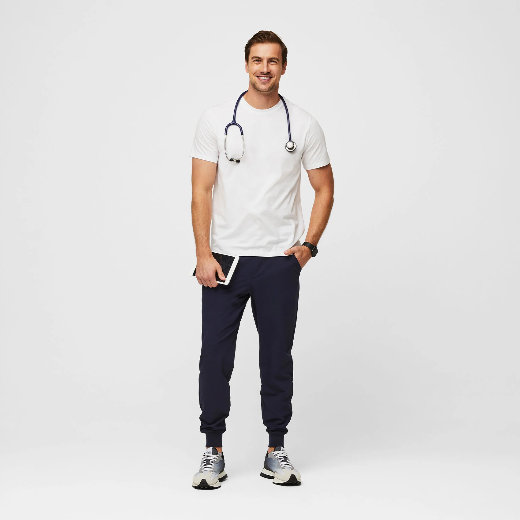 Men's White Supersoft - Shortsleeve Underscrub - Image 2
