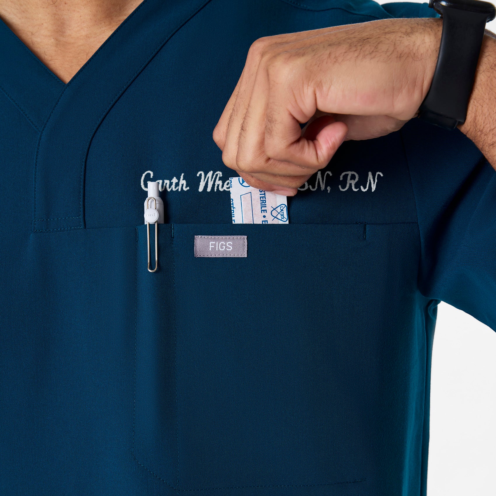 men's Deep Reef Surrey - V-Neck Scrub Top - Image 6