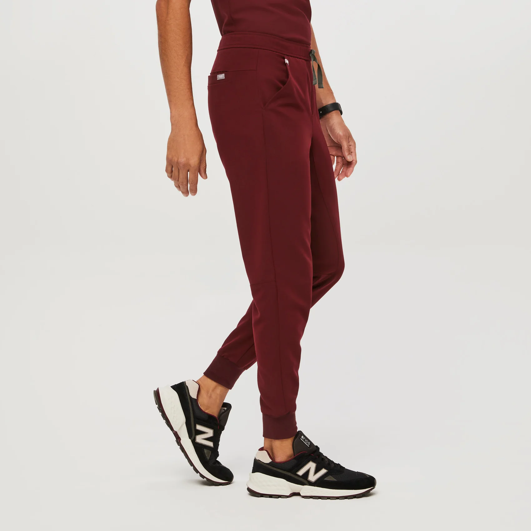 Men's Burgundy Tansen™ - Short Jogger Scrub Pants - Image 3