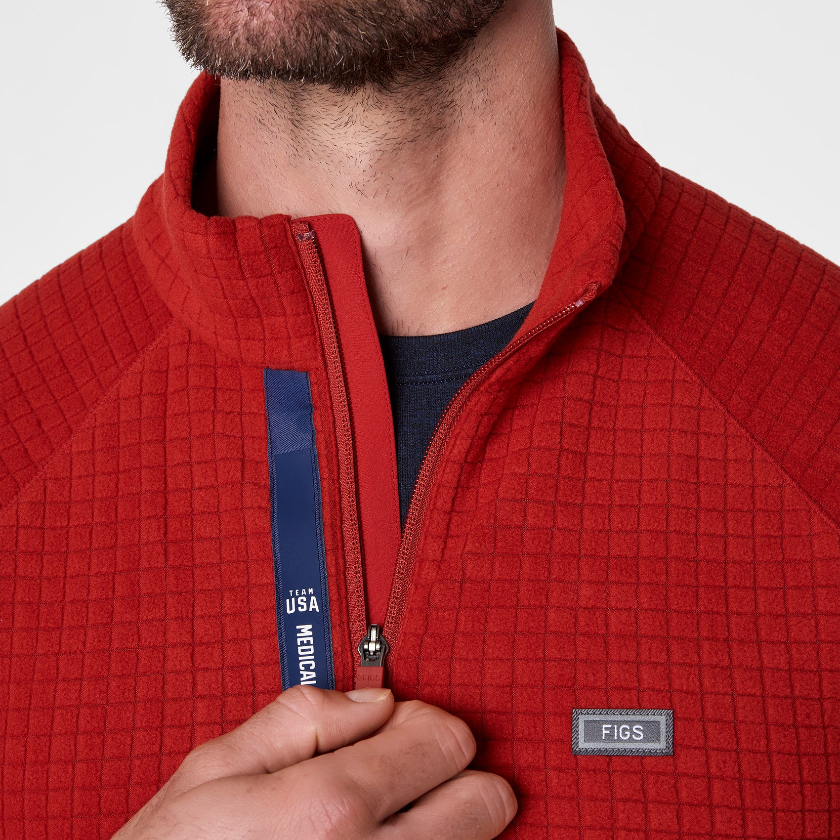 men's Team USA Red FIGS x Team USA On-Shift - Fleece ¼ Zip Top™ - Image 2