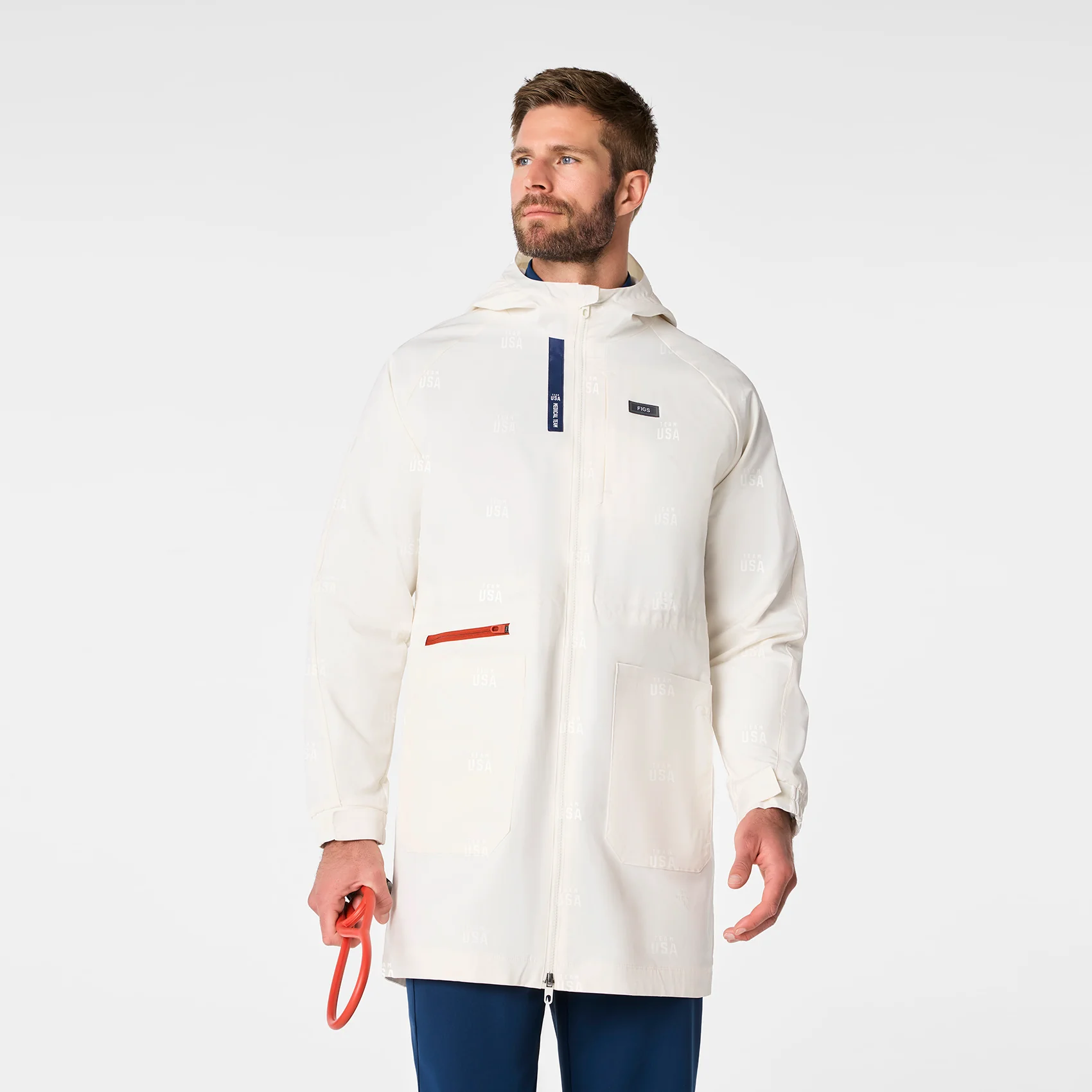 men's Off White FIGS x Team USA On-Shift Stadium Jacket™