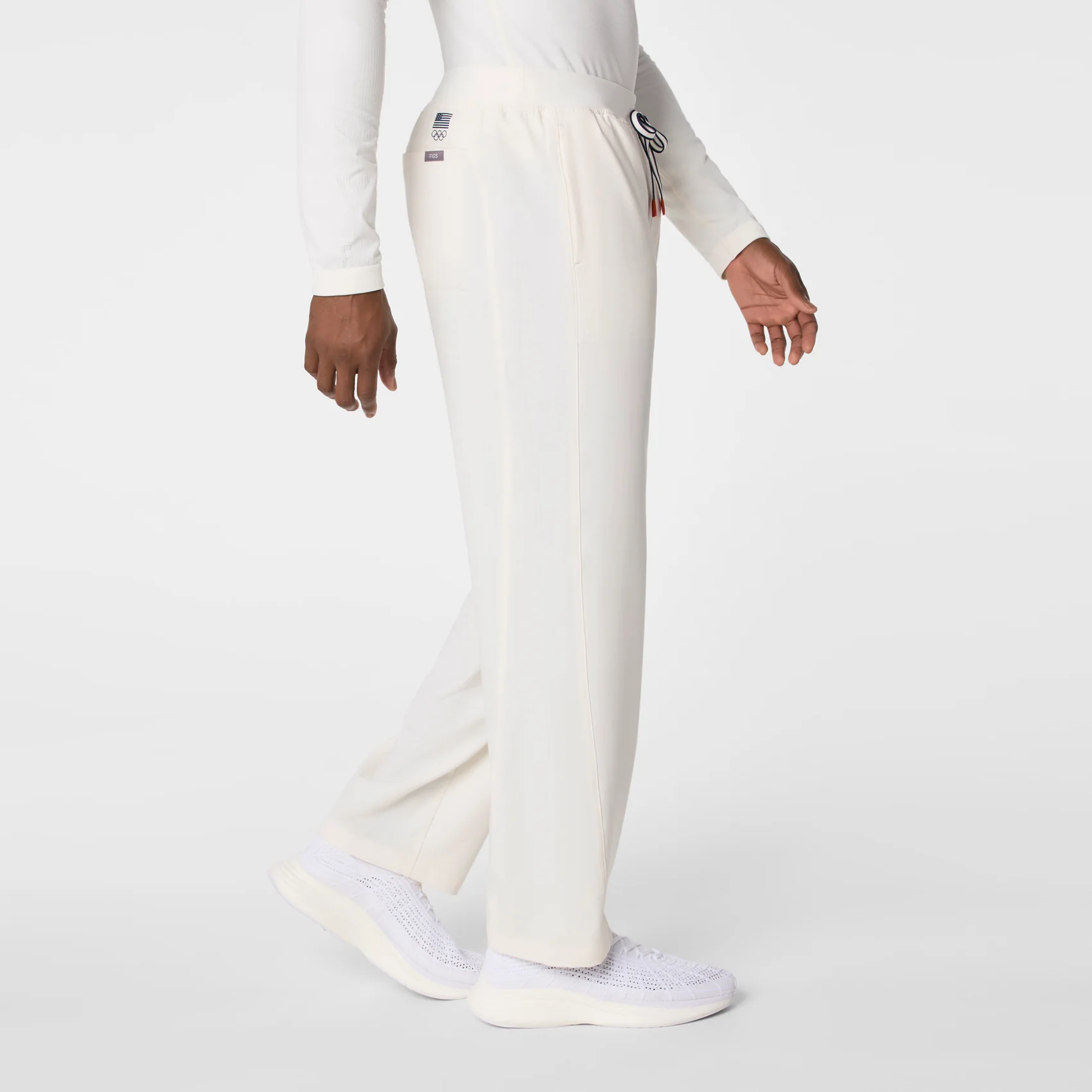 men's Off White FIGS x Team USA Relaxed Straight Leg - Scrub Pant - Image 3