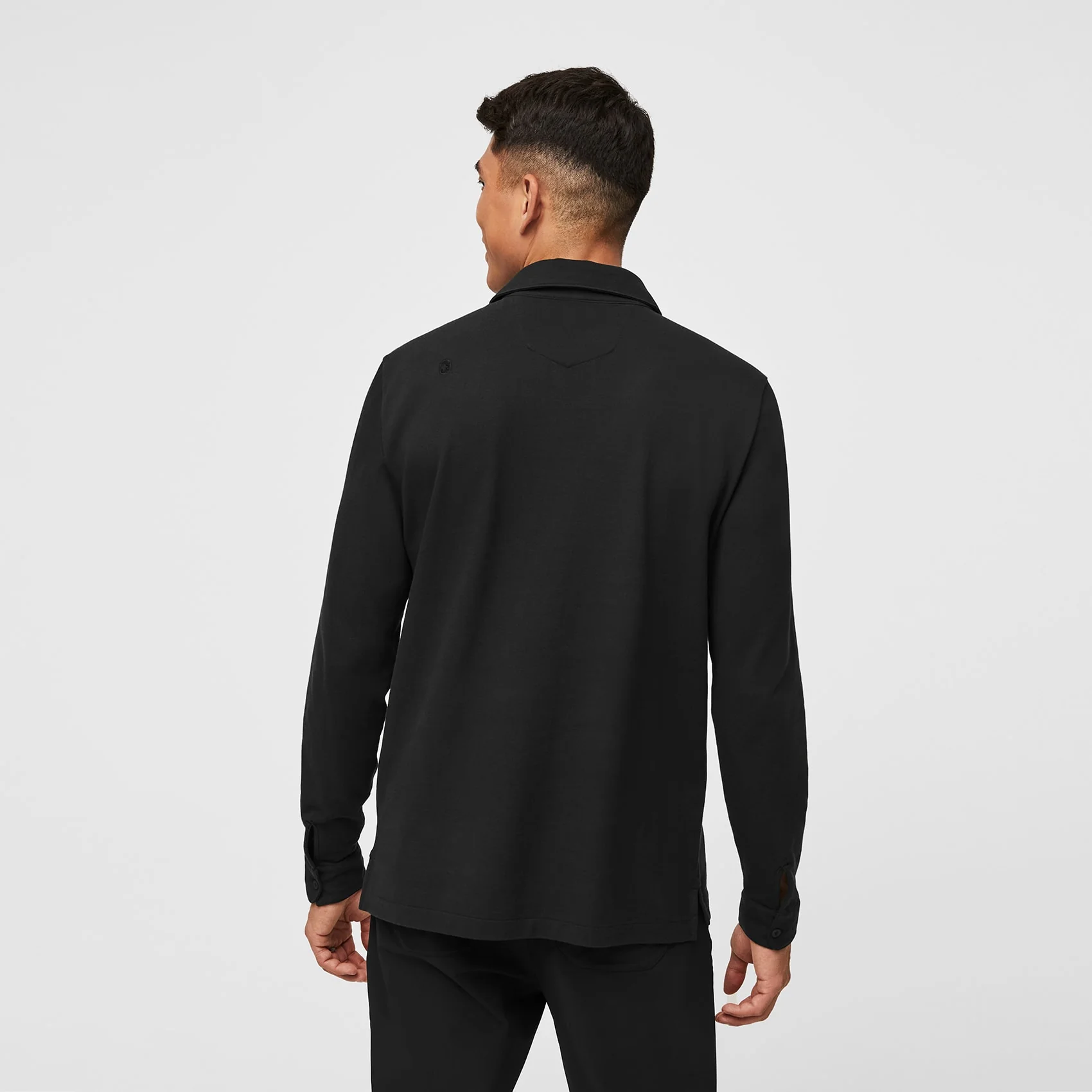 men's Black Technical Pique - Slim Longsleeve ScrubPolo™ - Image 6