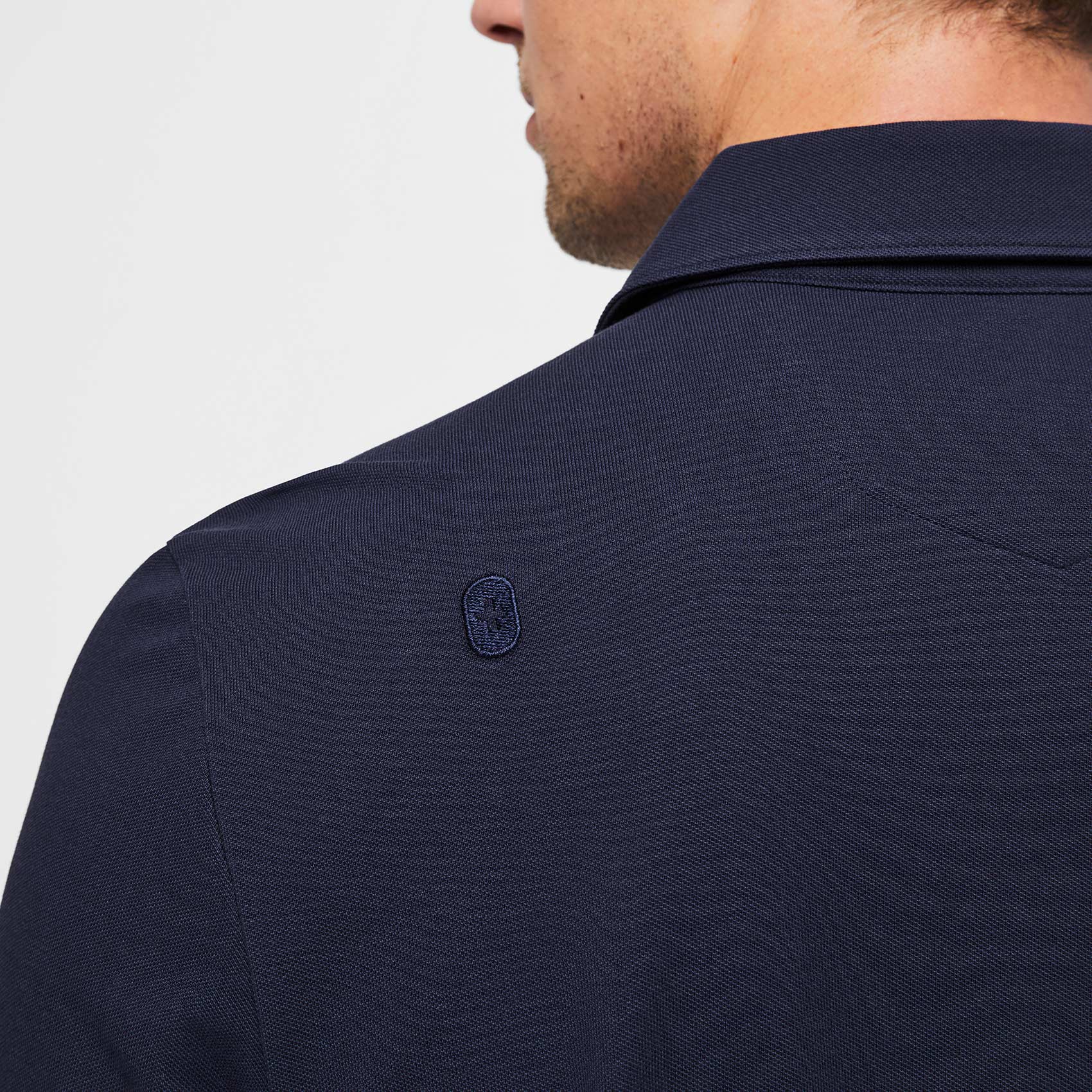 men's Navy Technical Pique - Slim Longsleeve ScrubPolo™ - Image 4
