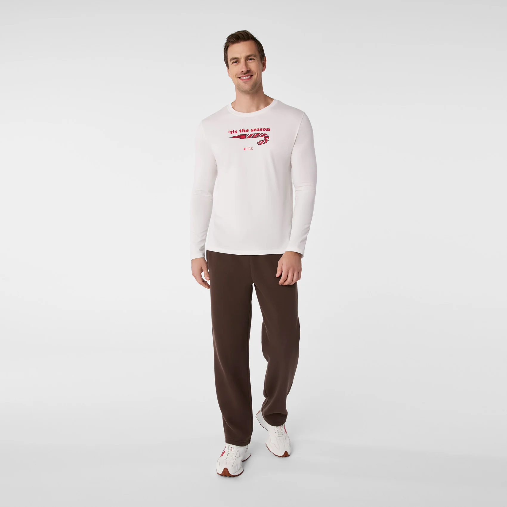 men's Off White Tis The Season Supersoft - Longsleeve Underscrub - Image 3