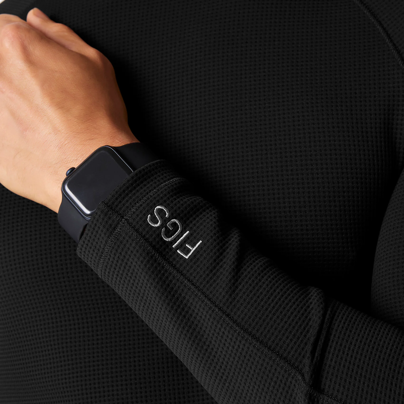 men's Black Waffle - Longsleeve Underscrub - Image 6