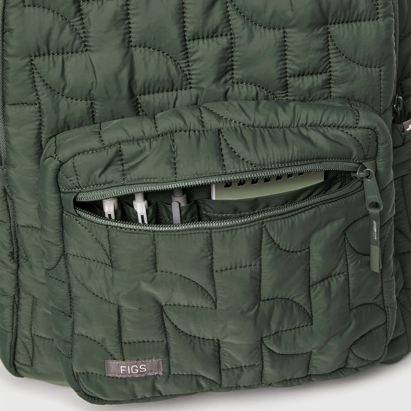 Moss Quilted Puffer Backpack - Image 6