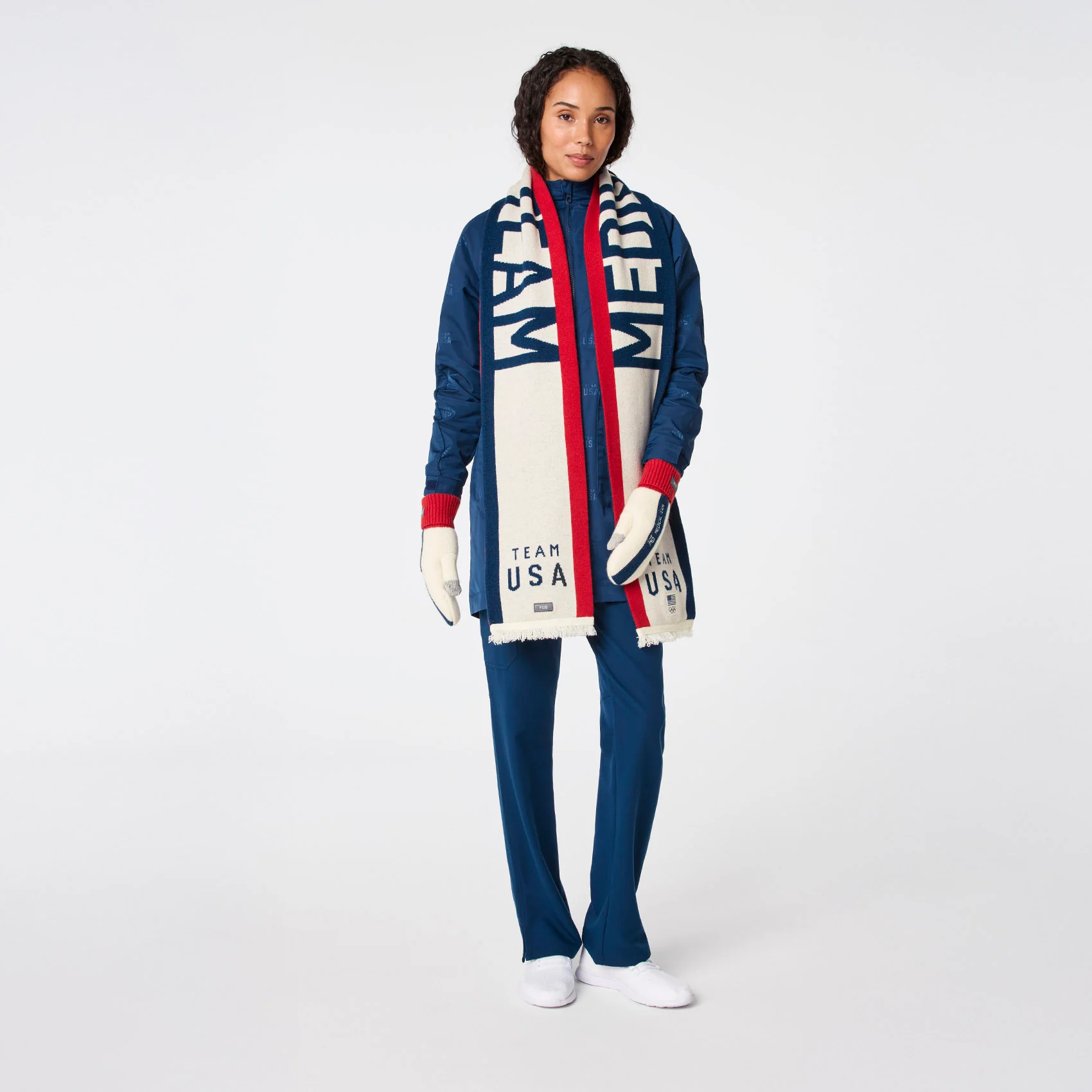 unisex Off White FIGS x Team USA Knitted Scarf - Image 2