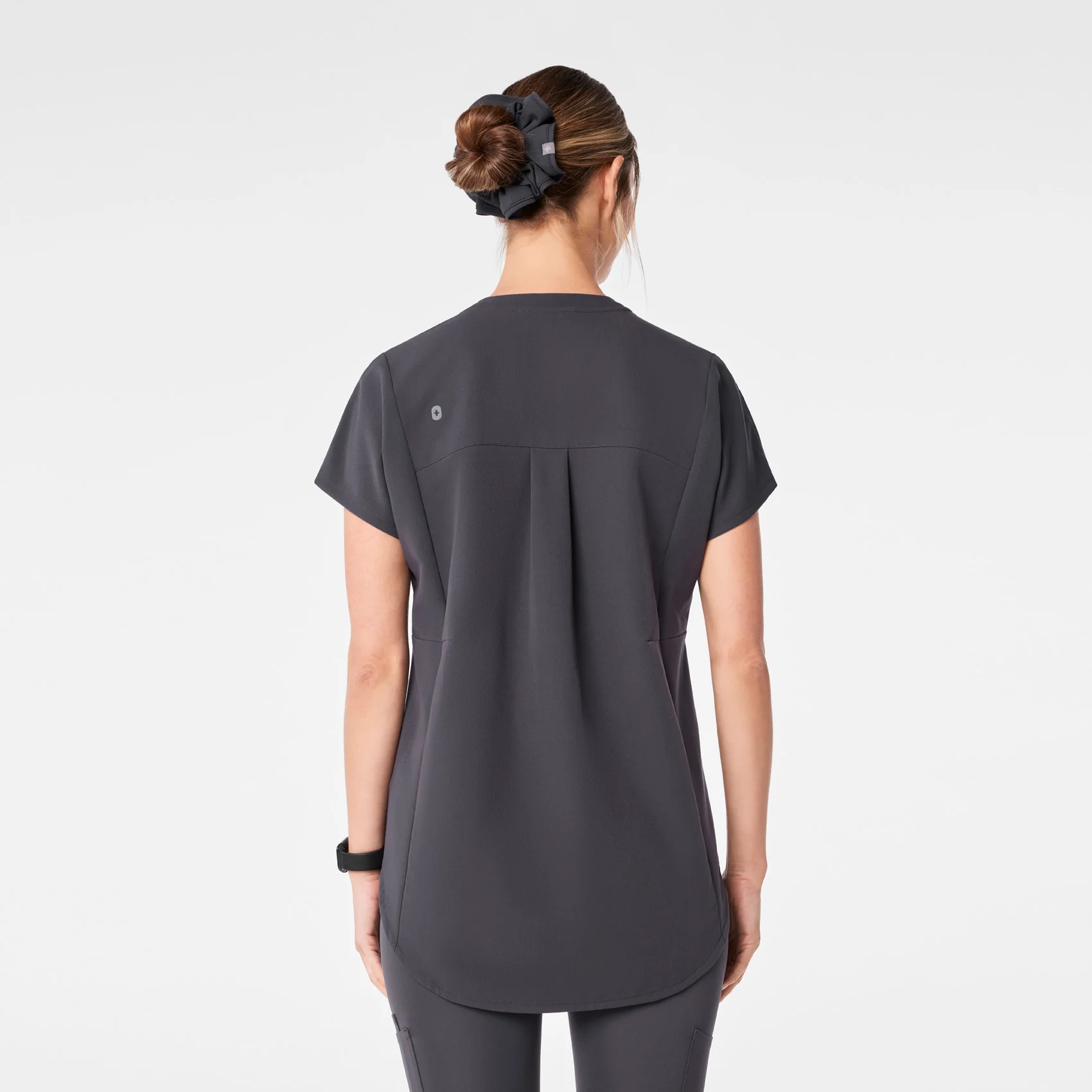 women's Charcoal Addison Oversized Tunic- Scrub Top - Image 5