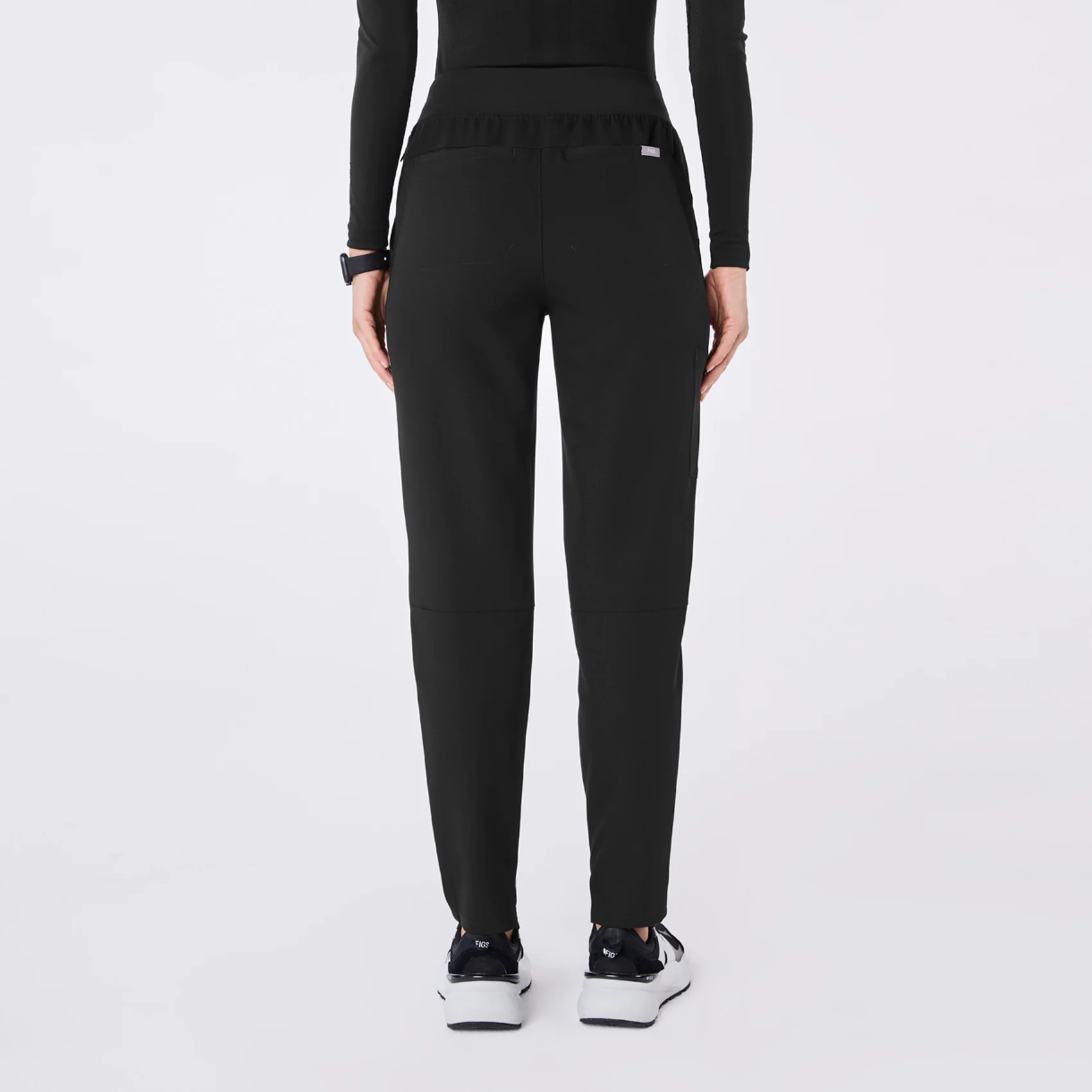 women's Black Alva High Waisted Tapered - Scrub Pant - Image 4