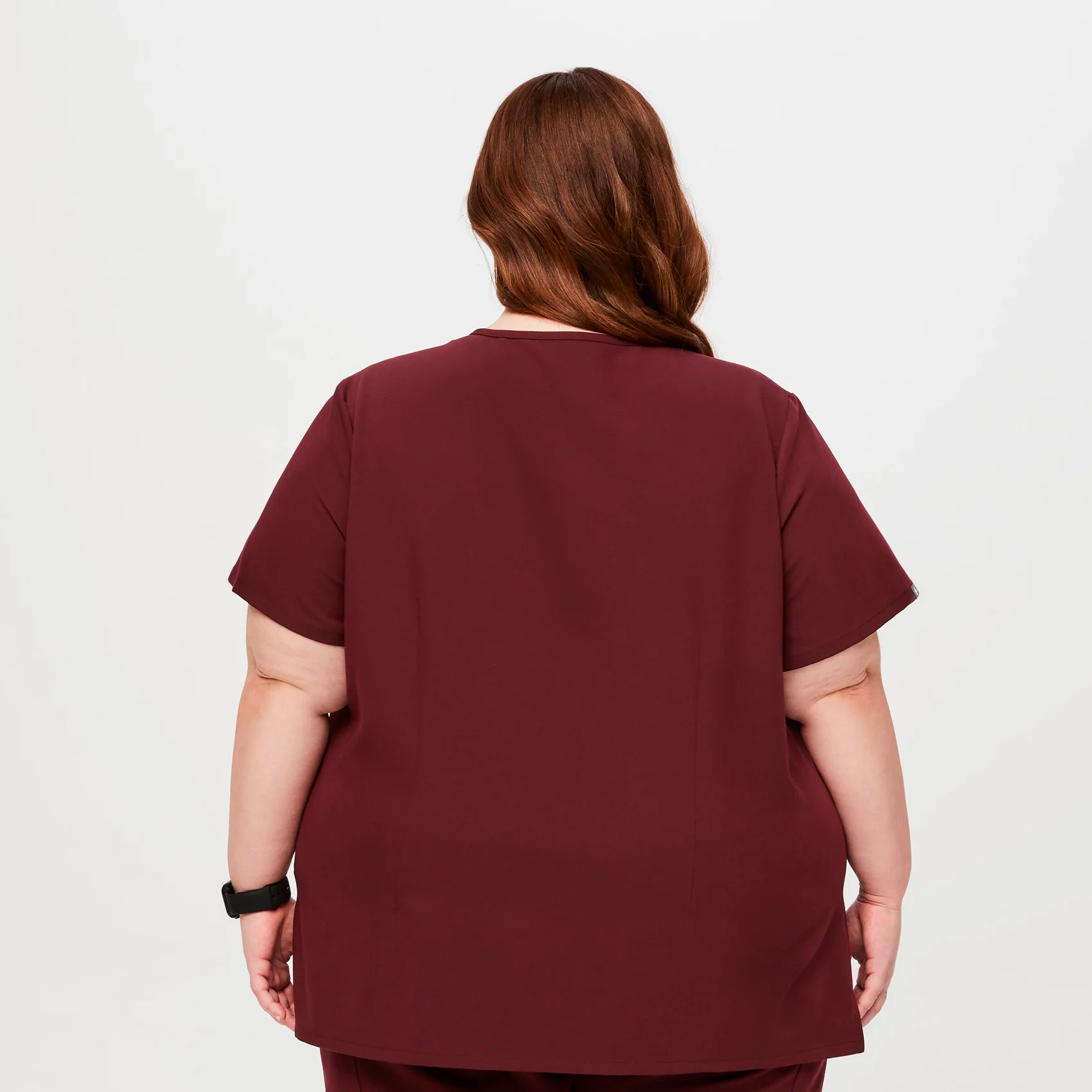 women's Burgundy Casma™- Three-Pocket Scrub Top (3XL - 6XL) - Image 4