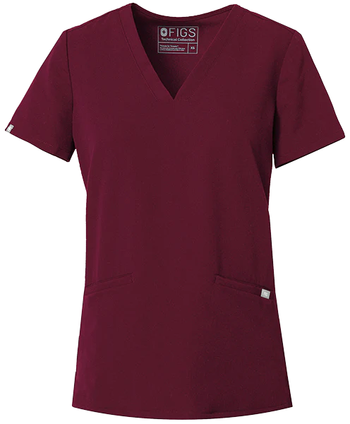women's Burgundy Casma™- Three-Pocket Scrub Top (3XL - 6XL) - Image 9