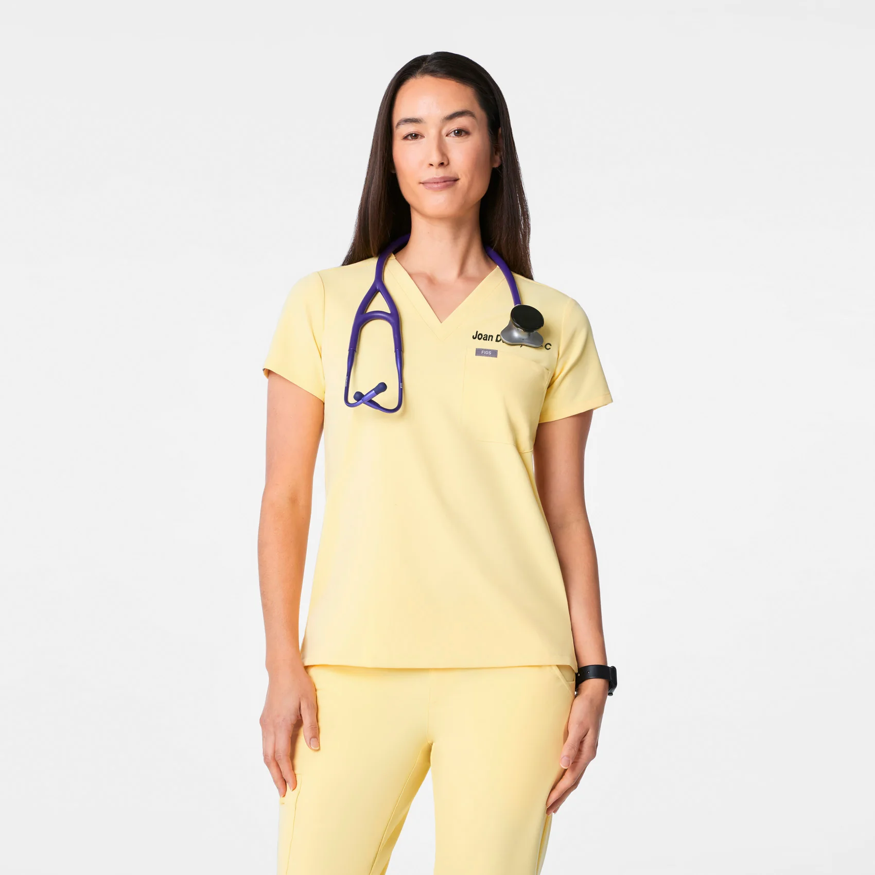 women's Butter Yellow Catarina - One-Pocket Scrub Top™
