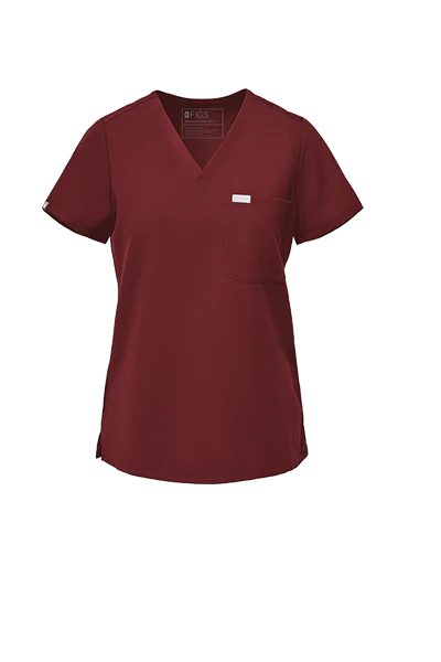 Women's Burgundy Catarina™ - One-Pocket Scrub Top - Image 12