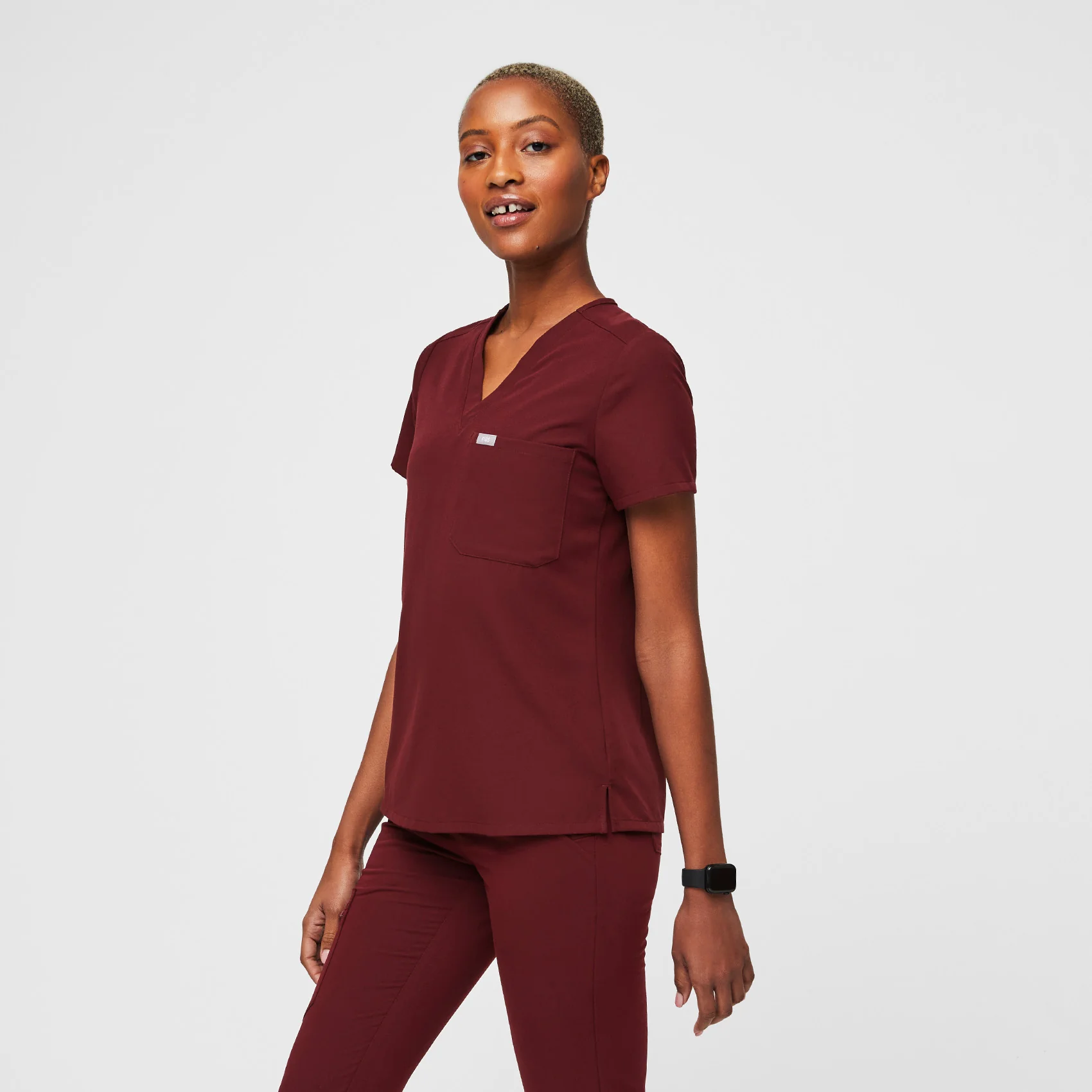Women's Burgundy Catarina™ - One-Pocket Scrub Top - Image 6