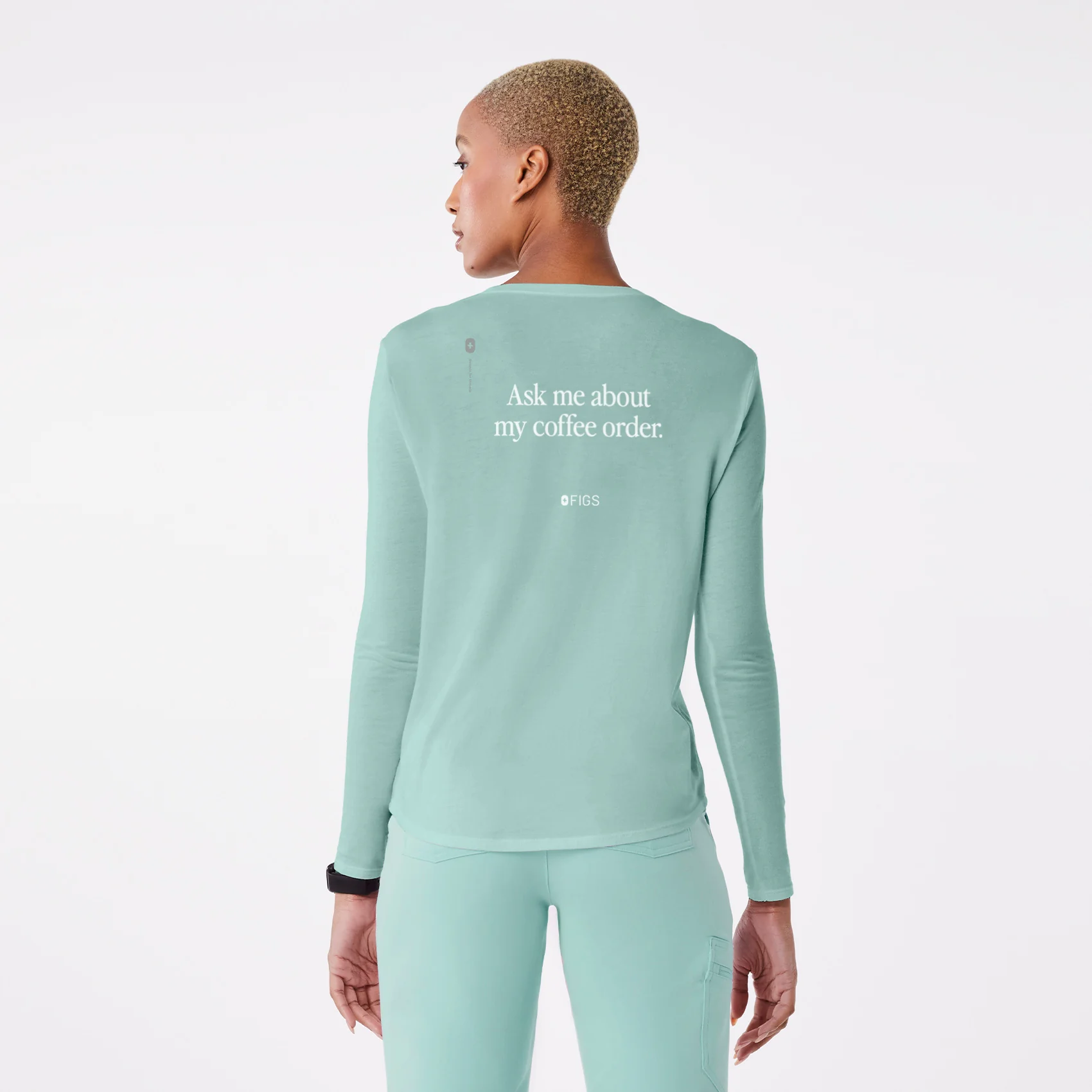 women's Seaglass Coffee Order Supersoft - Longsleeve Underscrub - Image 6