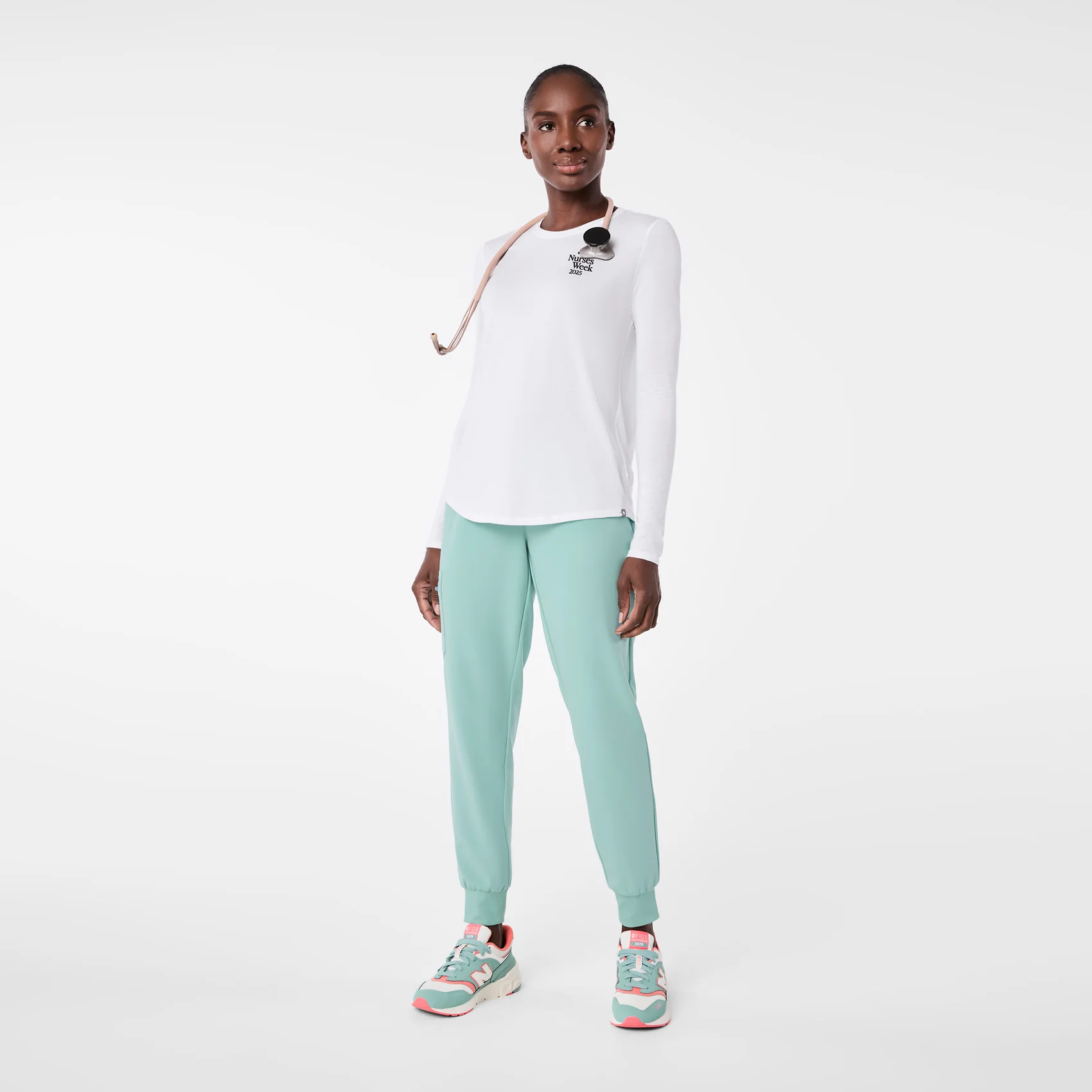 women's White Coffee Order Supersoft - Longsleeve Underscrub - Image 6