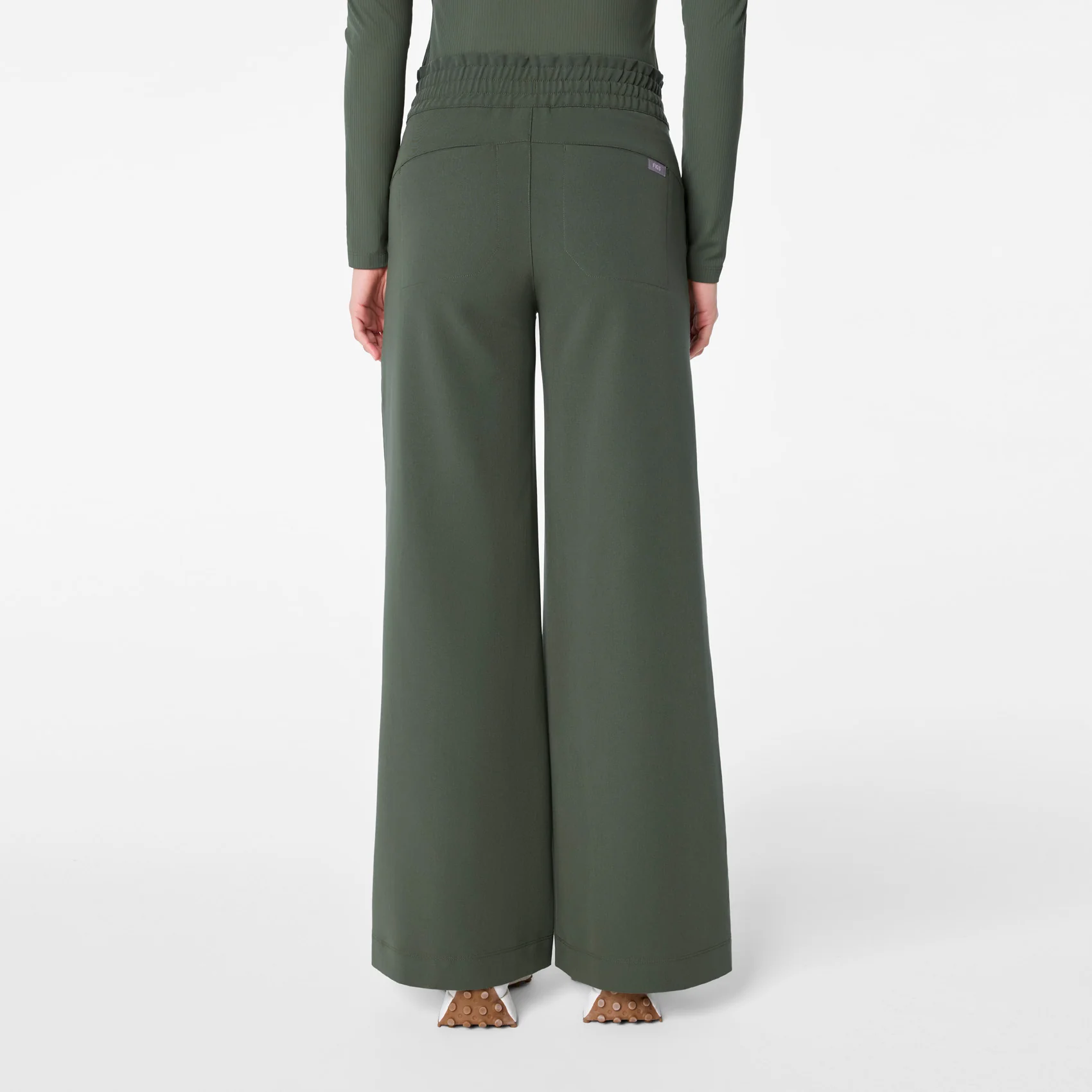women's Moss High Waisted Allison Ultra Wide Leg - Scrub Pant - Image 4
