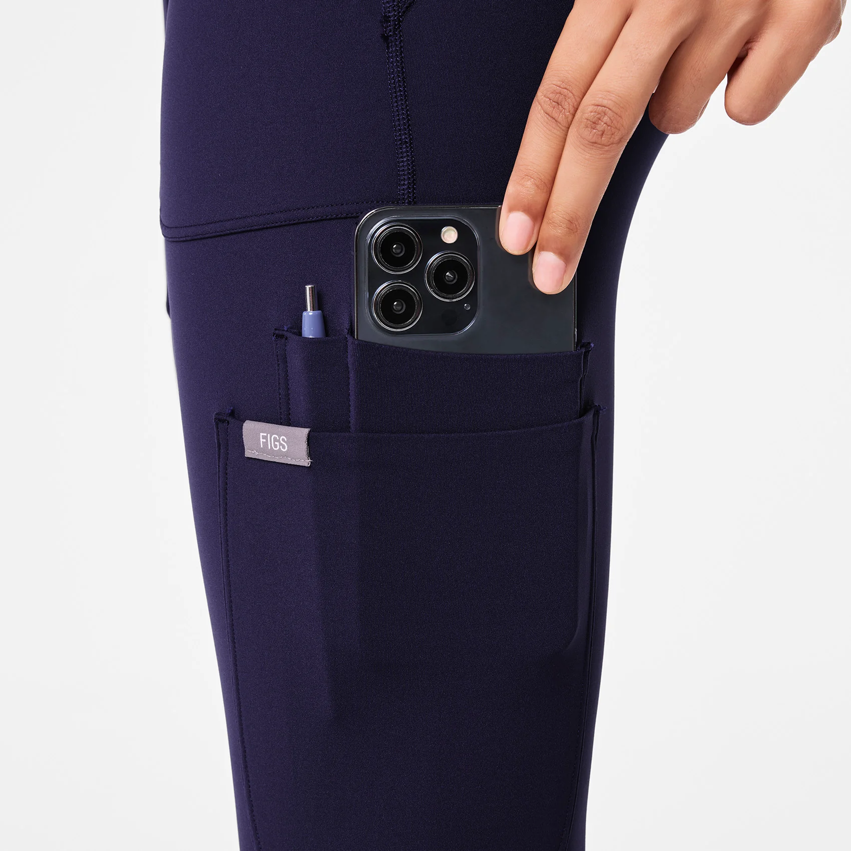 women's Navy High Waisted Ashland - Skinny ScrubLegging™ - Image 4
