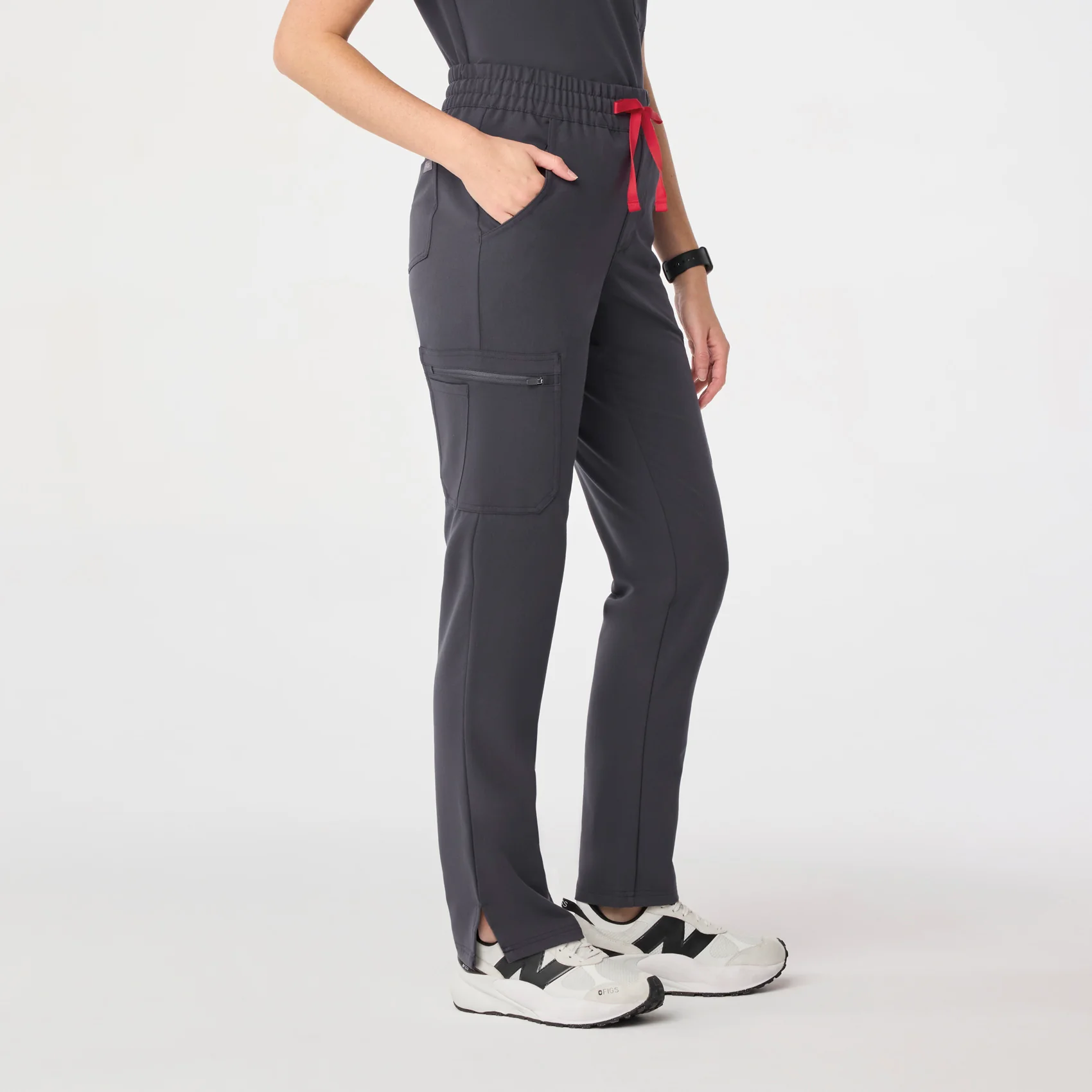 women's Charcoal High Waisted Dowa - Petite Scrub Pant (3XL-6XL) - Image 3