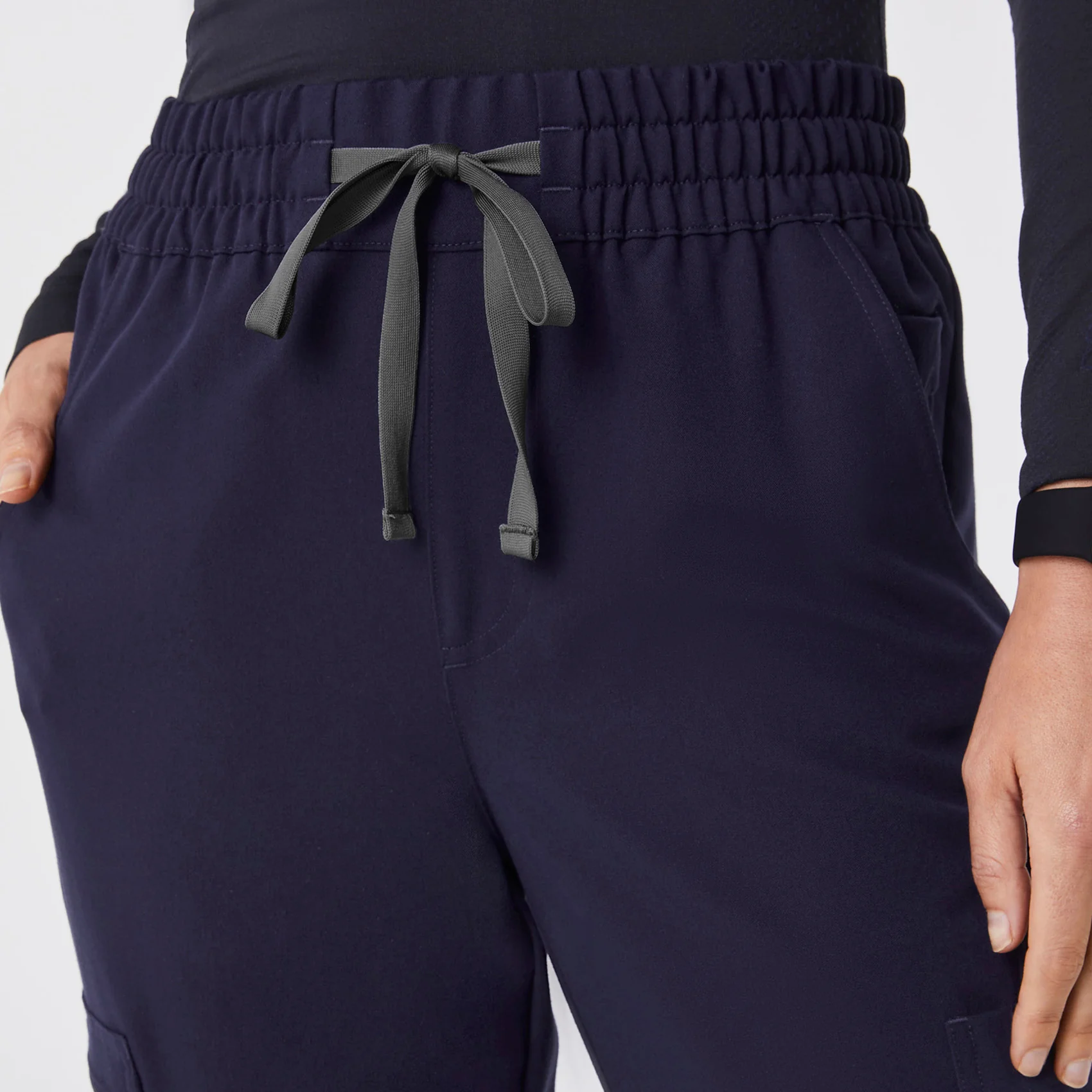 women's Navy High Waisted Dowa - Petite Scrub Pant - Image 6