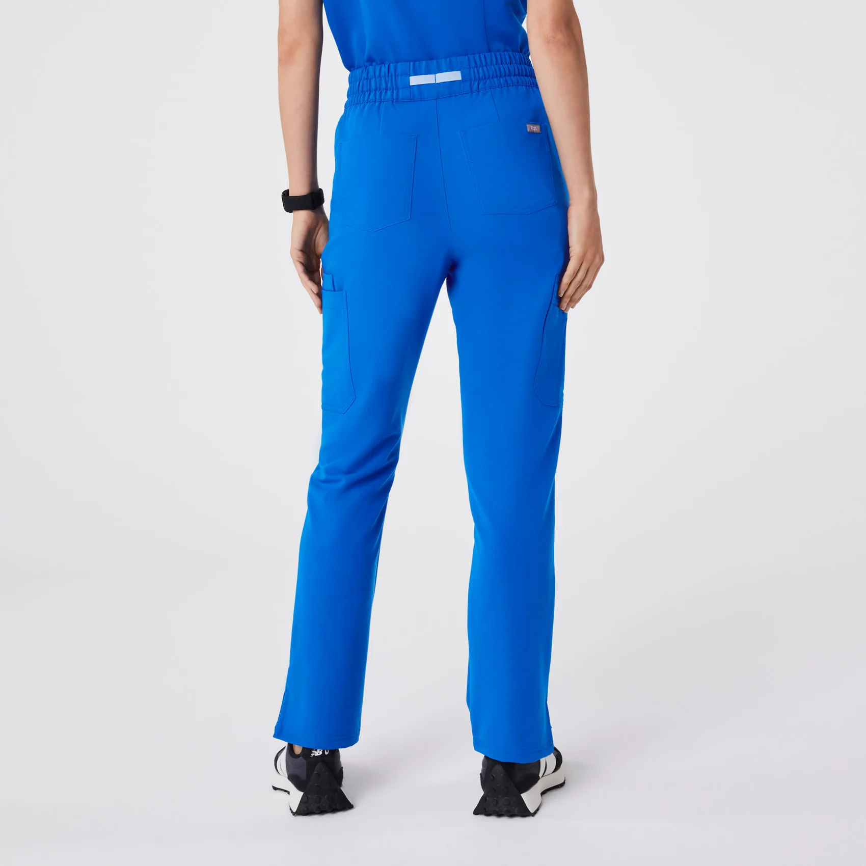 women's Royal Blue High Waisted Dowa - Petite Scrub Pant - Image 4