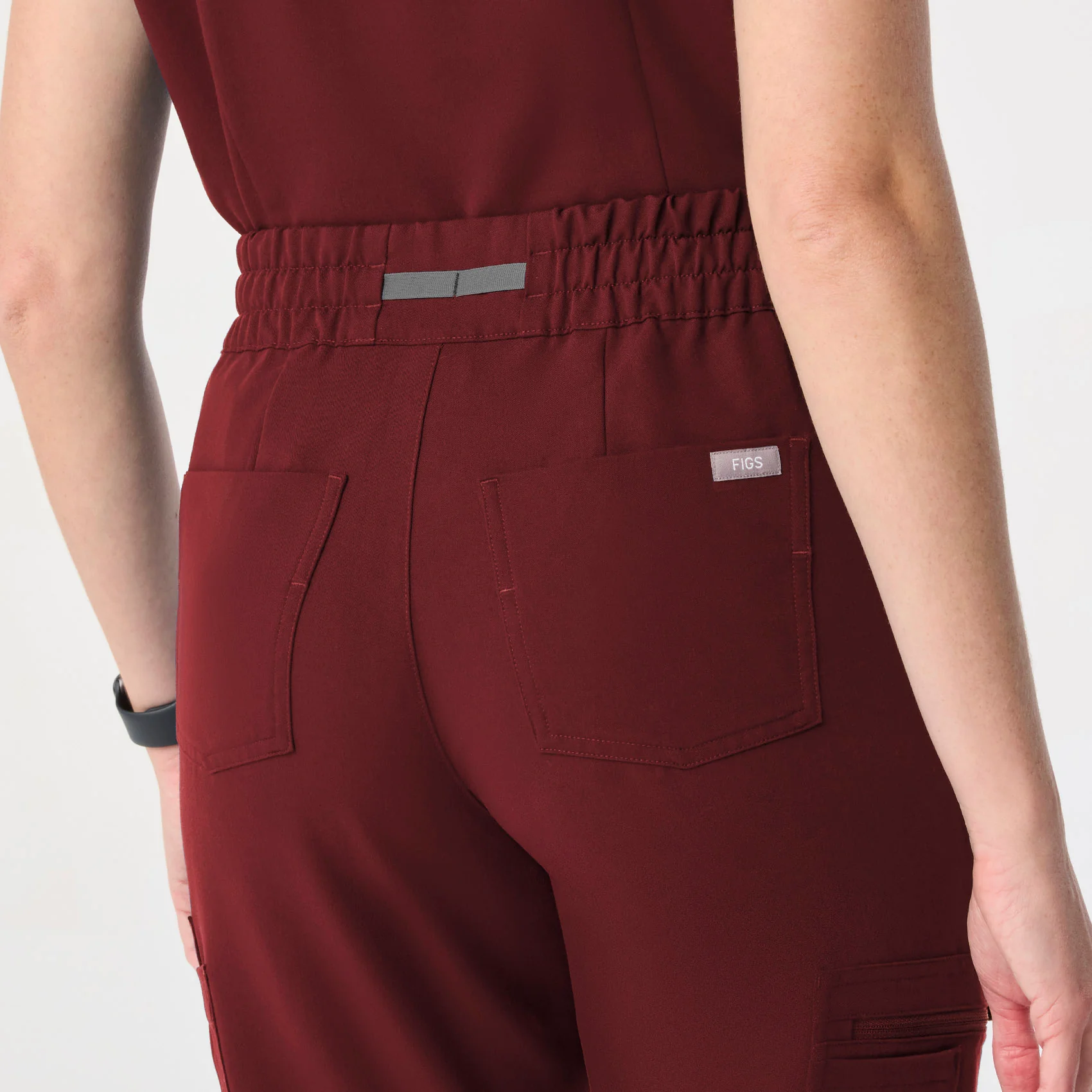 women's Burgundy High Waisted Dowa - Scrub Pant (3XL-6XL) - Image 4