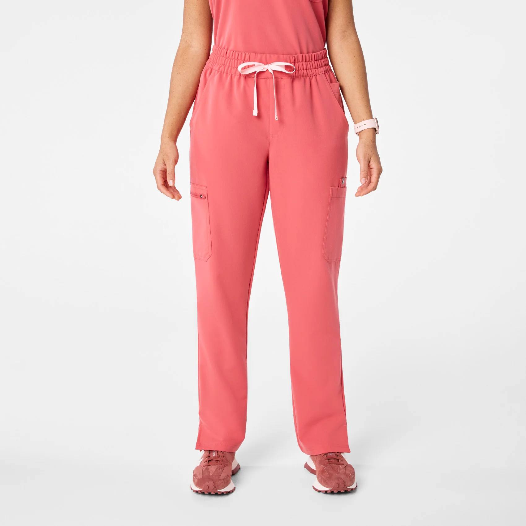 women's Pulmonary Pink High Waisted Dowa - Tall Scrub Pants
