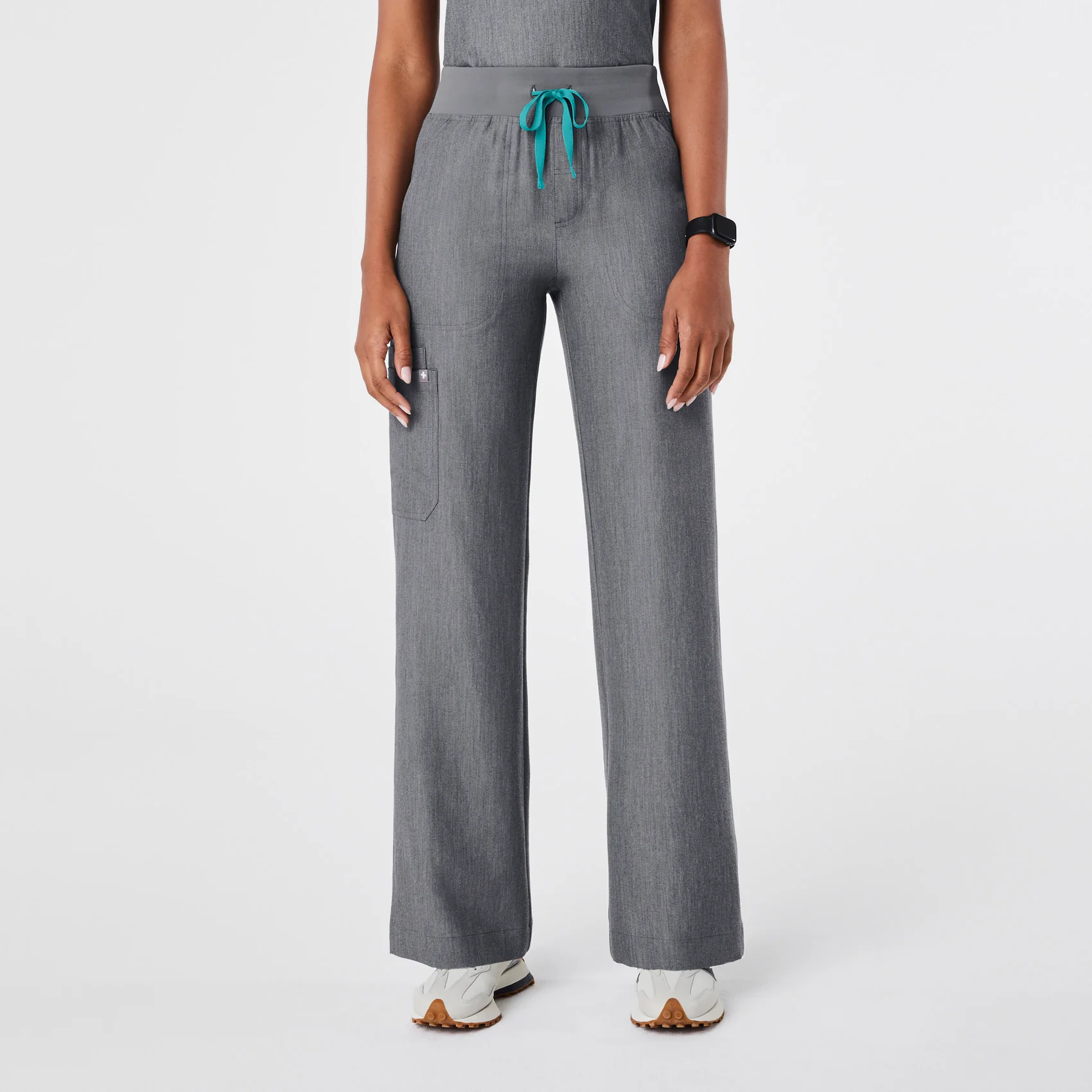 women's Graphite High Waisted Isabel Wide Leg - Petite Scrub Pant